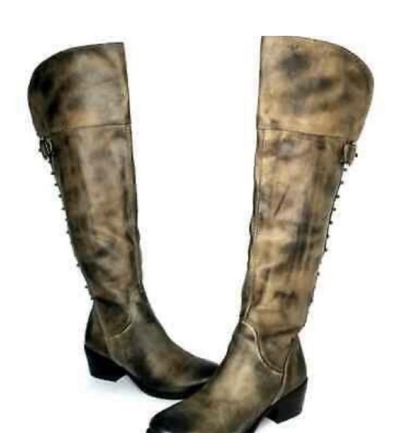 Vince Camuto Vince Camuto Antique Distressed Studded Riding Boots Size US 6 / IT 36 - 2 Thumbnail