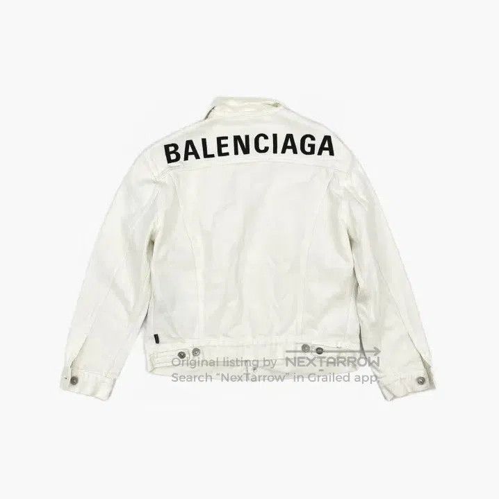 Balenciaga Balenciaga White Stone Washed Denim Jacket for Men. Size US L / EU 52-54 / 3 - 1 Thumbnail