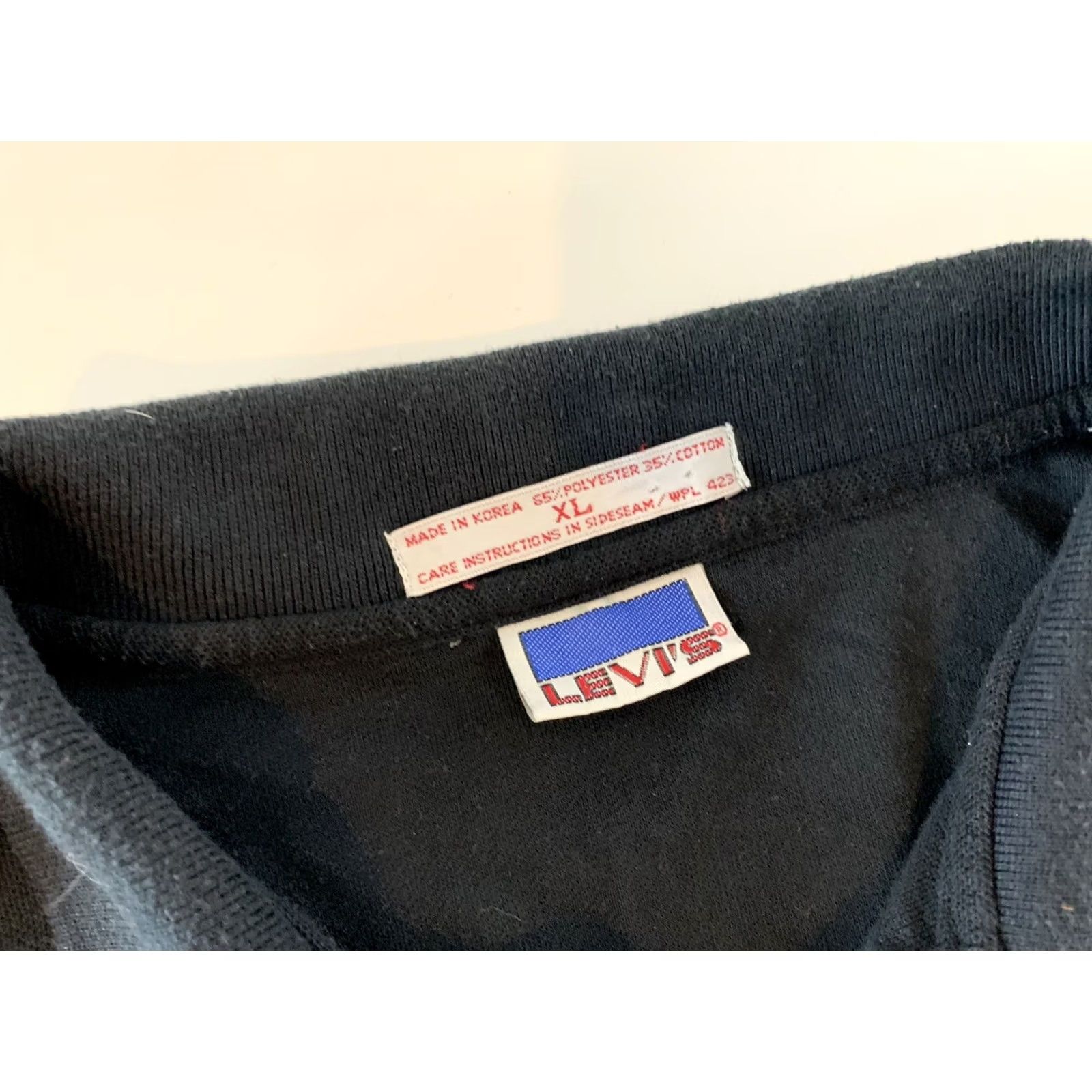 Levi's Vintage Levi's Short Sleeve Polo Shirt Men's XL Cotton Blend Black Size US XL / EU 56 / 4 - 2 Thumbnail