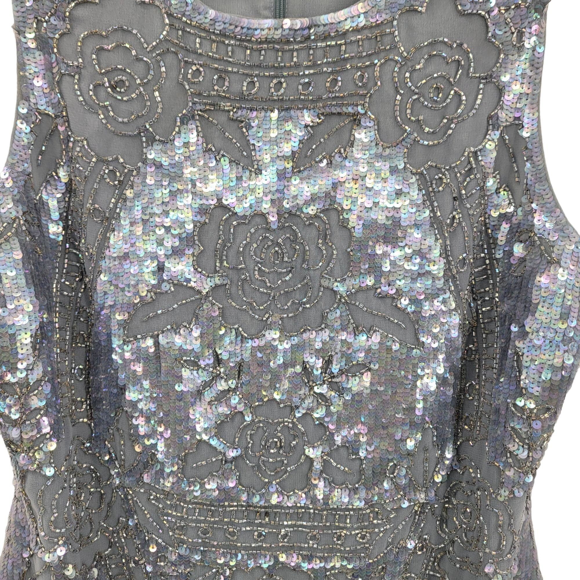REVOLVE Revolve Needle & Thread Dress Sz 10 Dust Blue Lace Mini Sequ Size L / US 10 / IT 46 - 5 Thumbnail