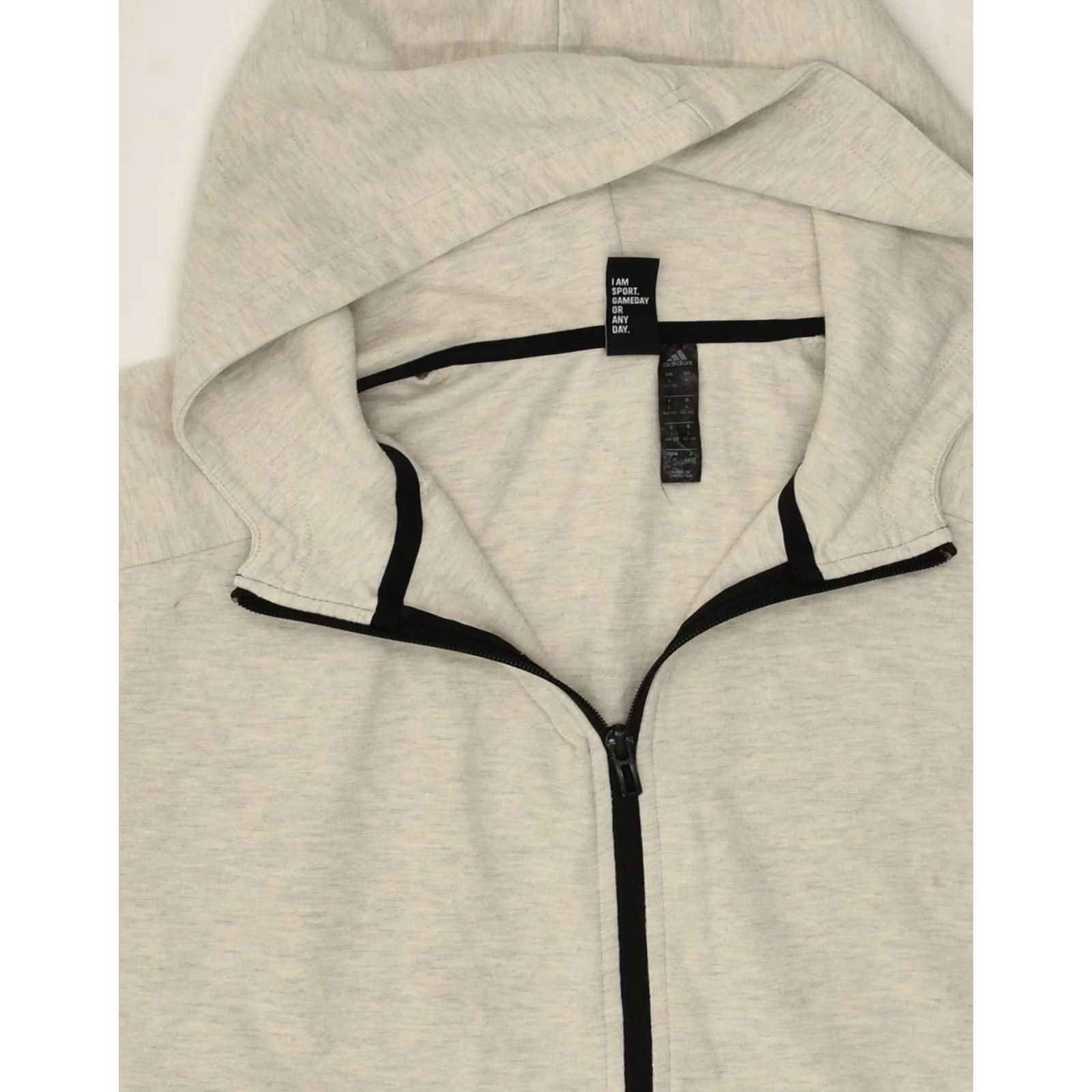Adidas ADIDAS Womens Hoodie Sweater Grey Cotton Large UK 14/16 Size L / US 10 / IT 46 - 4 Thumbnail