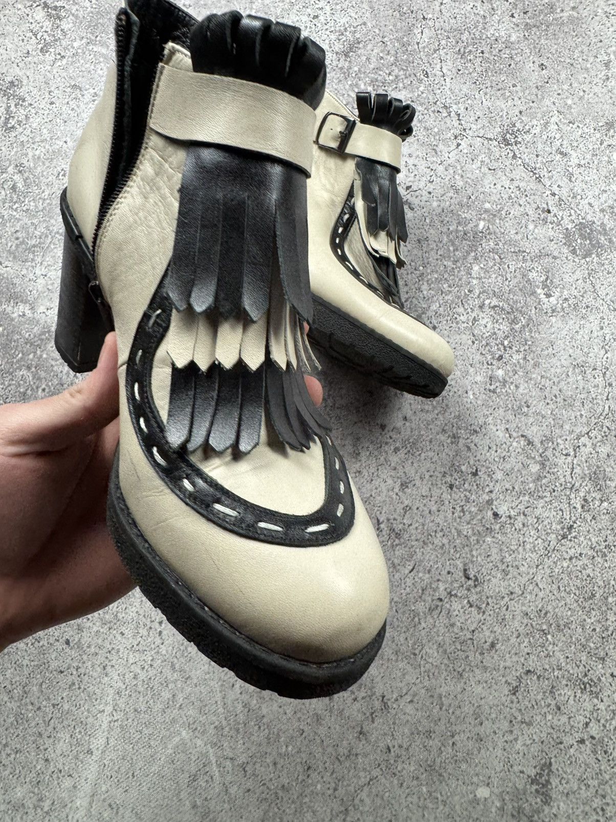 Japanese Brand Vintage Rick Owen’s Style Y2K Leather Fridge Heels Boots 00s Size US 8 / IT 38 - 16 Thumbnail