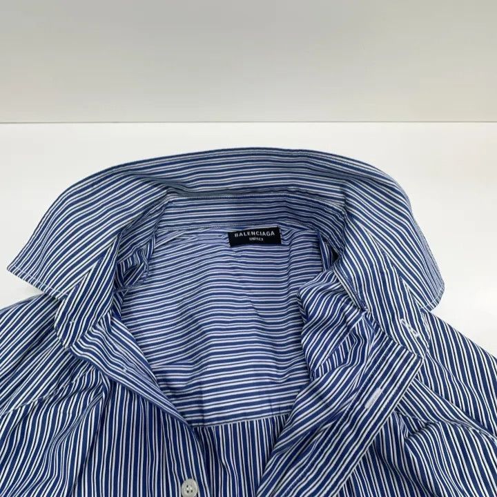Balenciaga Balenciaga Balenciaga Blue Striped Long Sleeve Shirt -2507 Size US XS / EU 42 / 0 - 7 Thumbnail