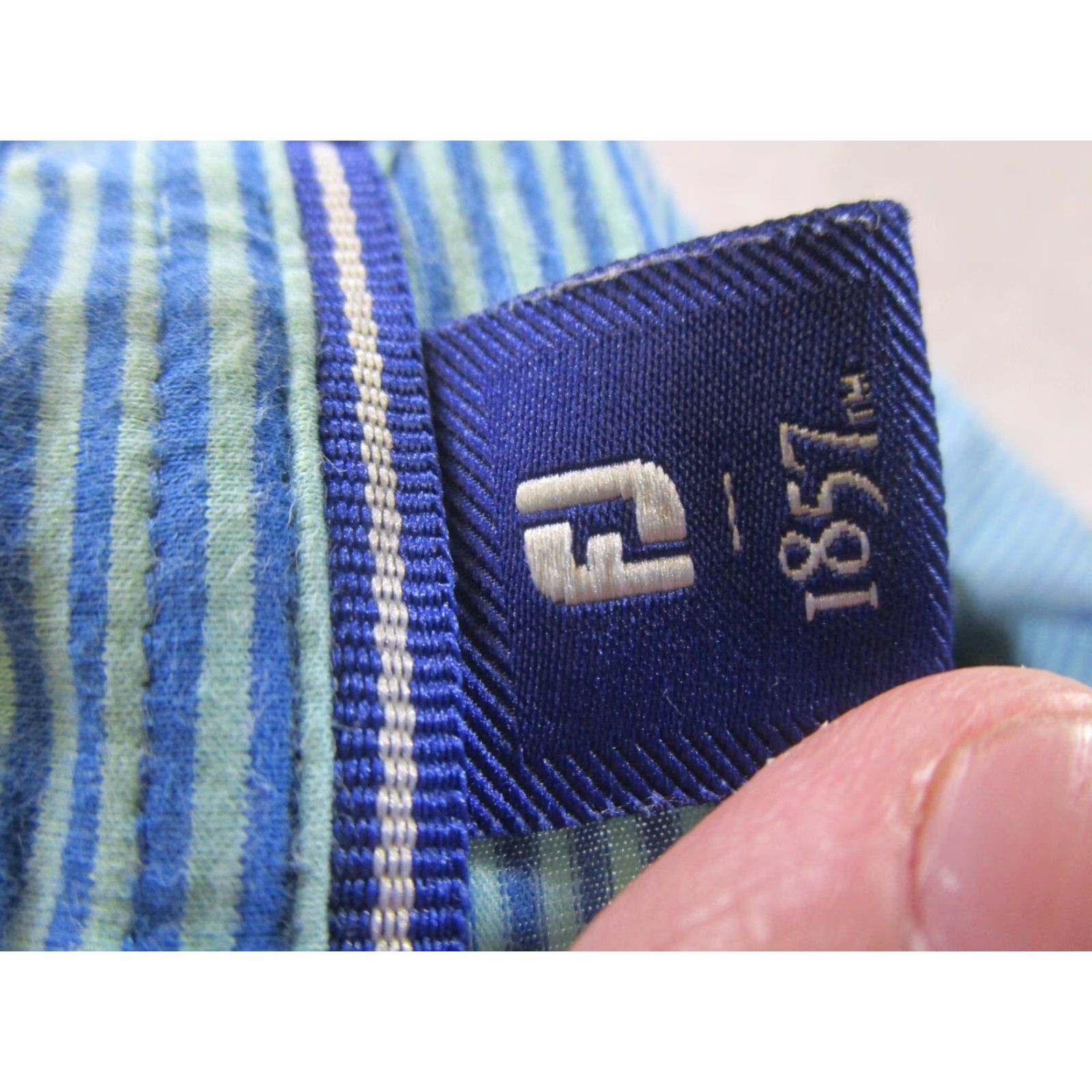 Footjoy FootJoy Polo Shirt Mens Large Blue Striped Stretch Golf Performance Shirt Size US L / EU 52-54 / 3 - 6 Thumbnail
