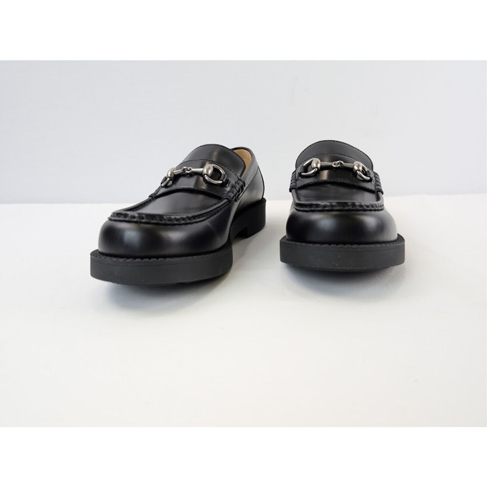 Gucci o1rshd1 Leather Taemin Moccasin Horsebit Loafer Boots Nero Size US 11 / EU 44 - 7 Thumbnail