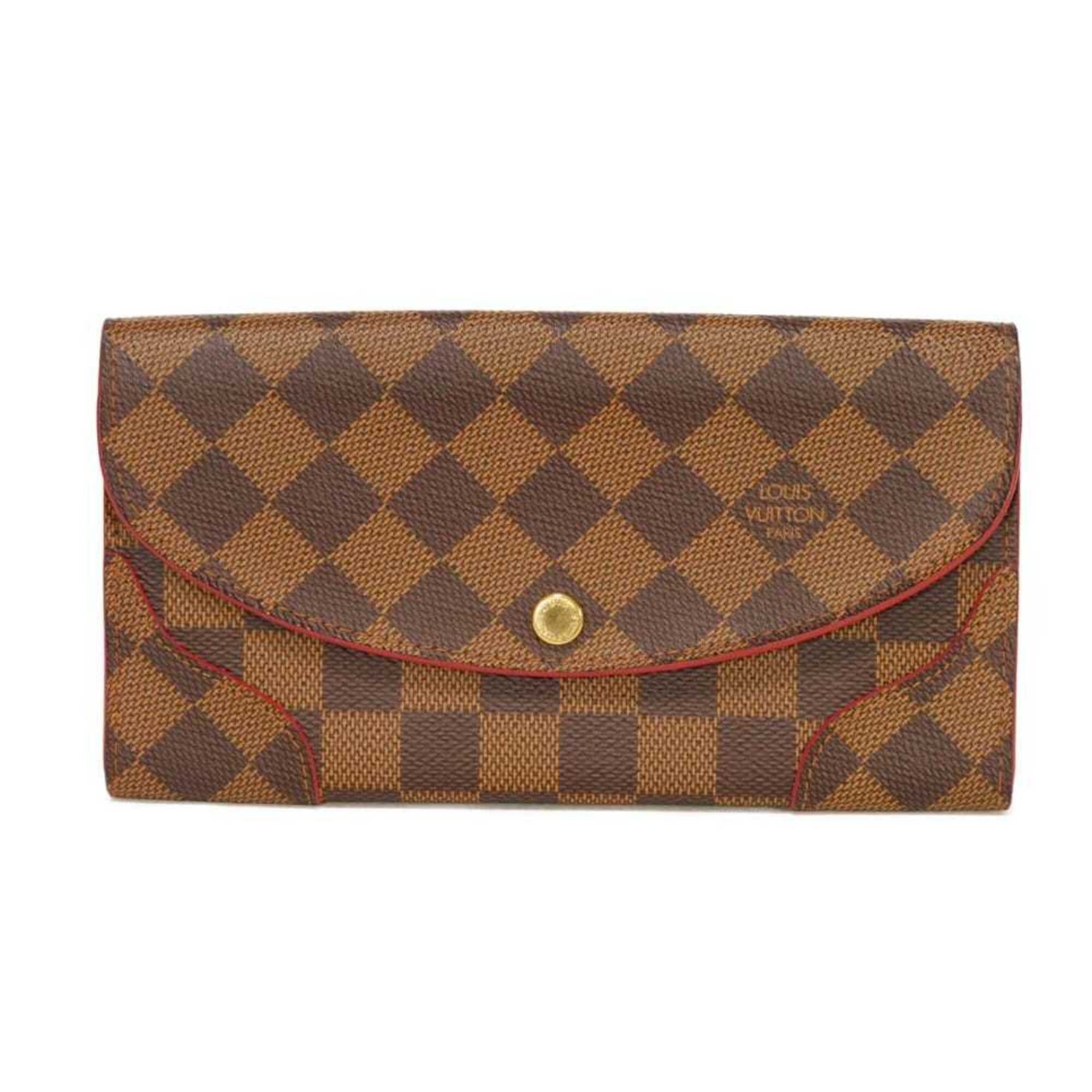 Louis Vuitton Louis Vuitton Long Wallet Portefeuille Caïssa Ebene Brown Red Bicolor Bi-fold Snap Button Damier Cerise N61221 Men's Women's Size ONE SIZE - 1 Thumbnail