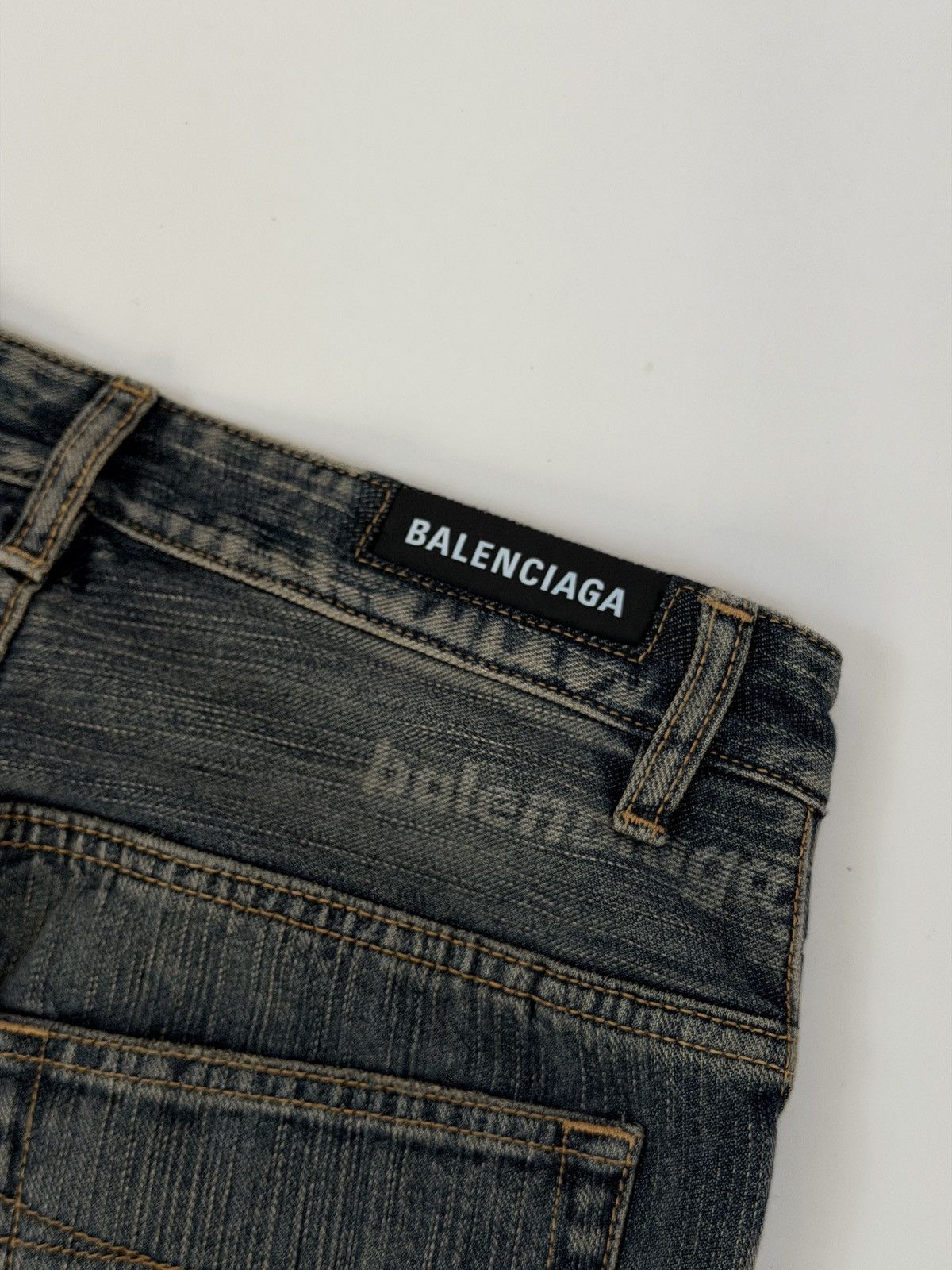 Balenciaga Balenciaga Medium Fit All Over Logo Dark Blue Denim Pants Size US 28 / EU 44 - 5 Thumbnail