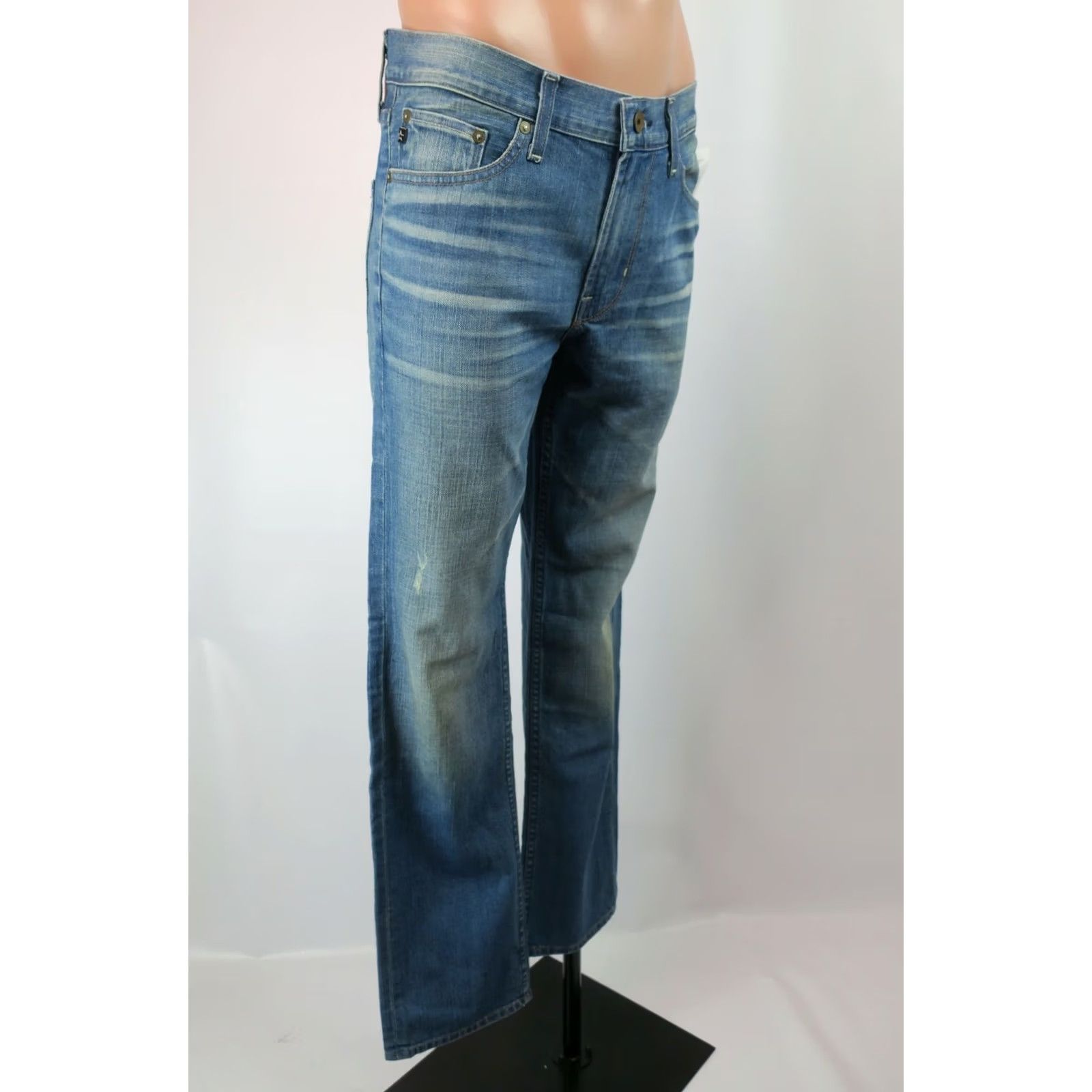 Denime BIG STAR Division Straight Jeans Men 32 Regular Inseam 32 Light Distressed Denim Wash Blue NWT Stars Theme Denim NWT Mens Jeans Size US 32 / EU 48 - 4 Thumbnail