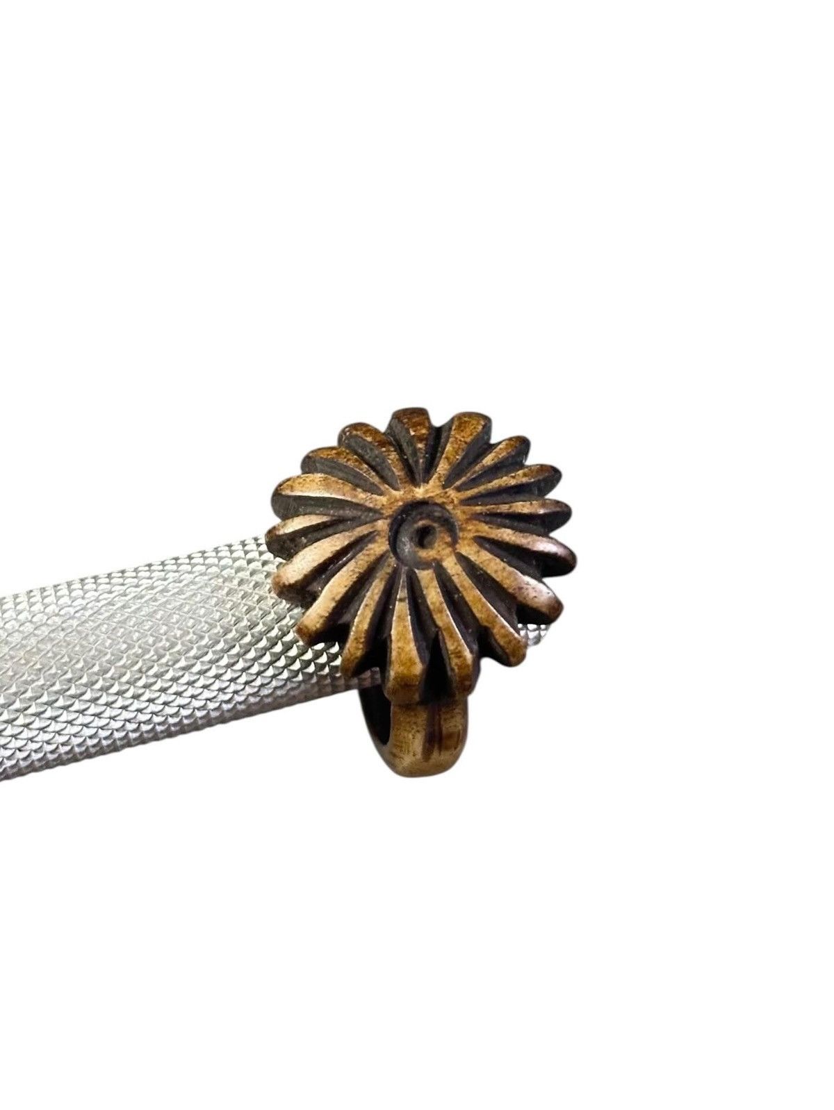 Vintage 1980s JAPANESE ARTISAN HANDCRAFTED BLAZING SUN HORN RING Size ONE SIZE - 2 Thumbnail