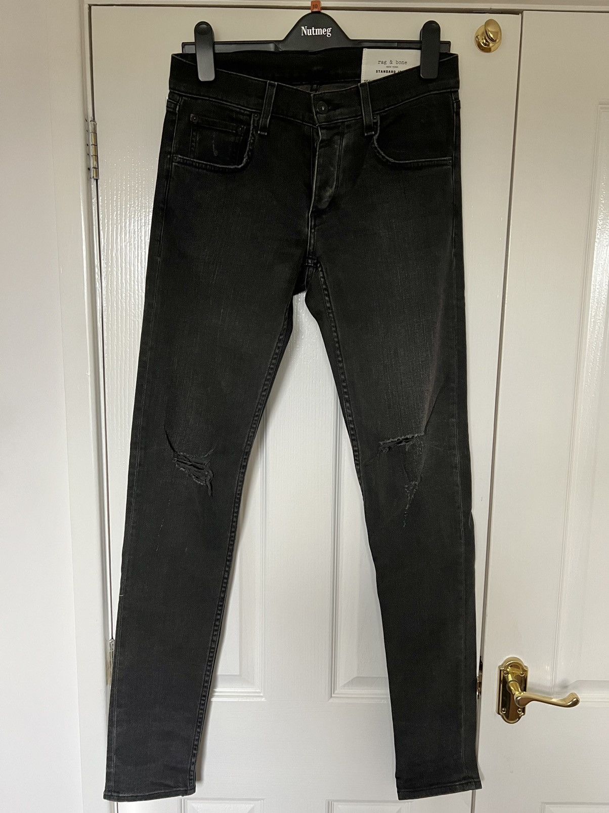 Rag & Bone Rag & Bone Fit 1 Destroyed Denim Jeans Black Thom Yorke Size US 30 / EU 46 - 2 Thumbnail