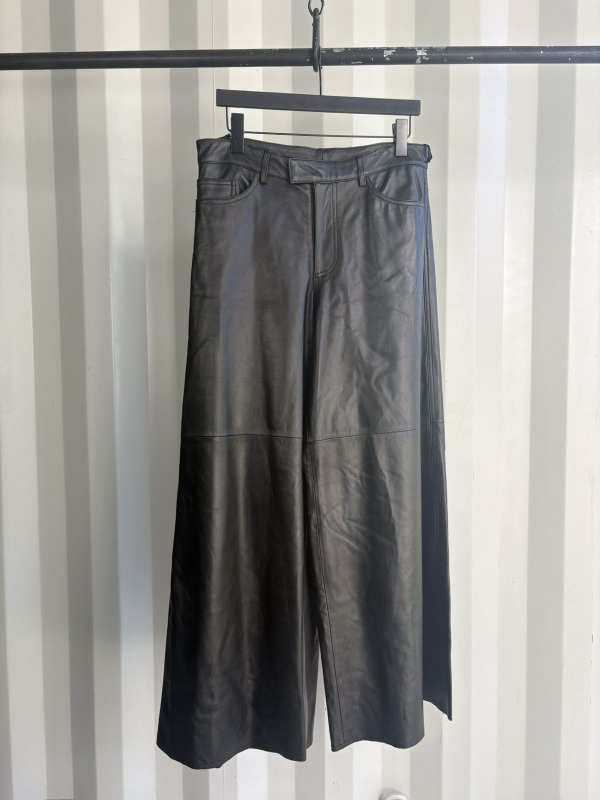 Jean Paul Gaultier Wide Leg Flare Leather Pants Size US 32 / EU 48 - 1 Thumbnail