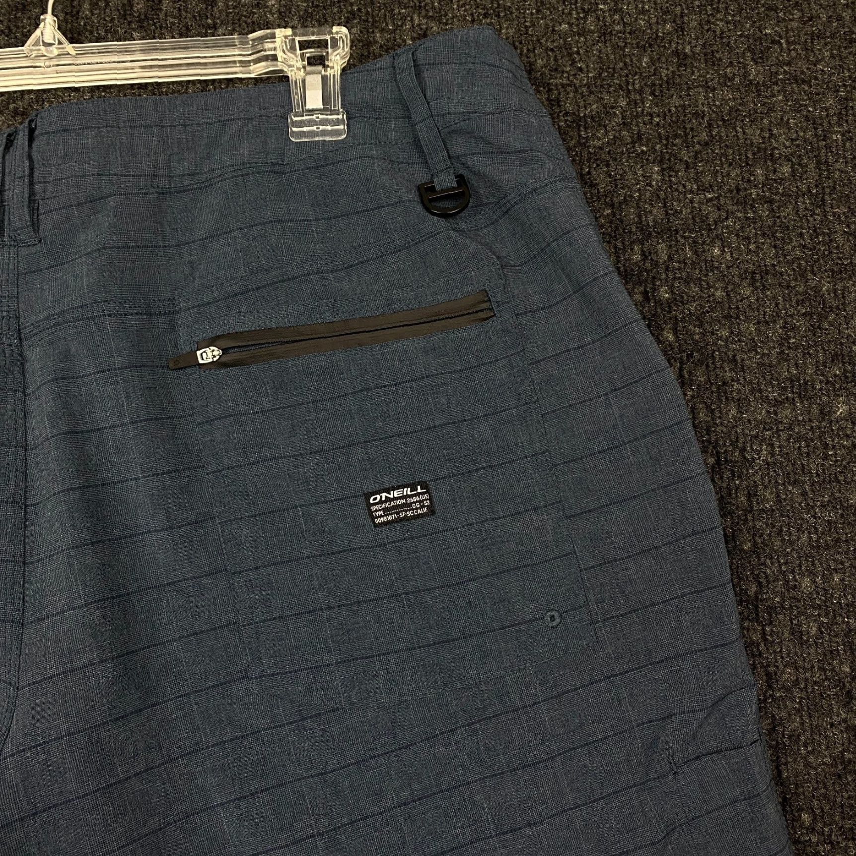 O'Neill O'Neill Mens Bermuda Shorts Striped Blue 40 Drawstring Casual Quick Dry Stretch Pockets Logo Regular Fit Size US 40 / EU 56 - 7 Thumbnail