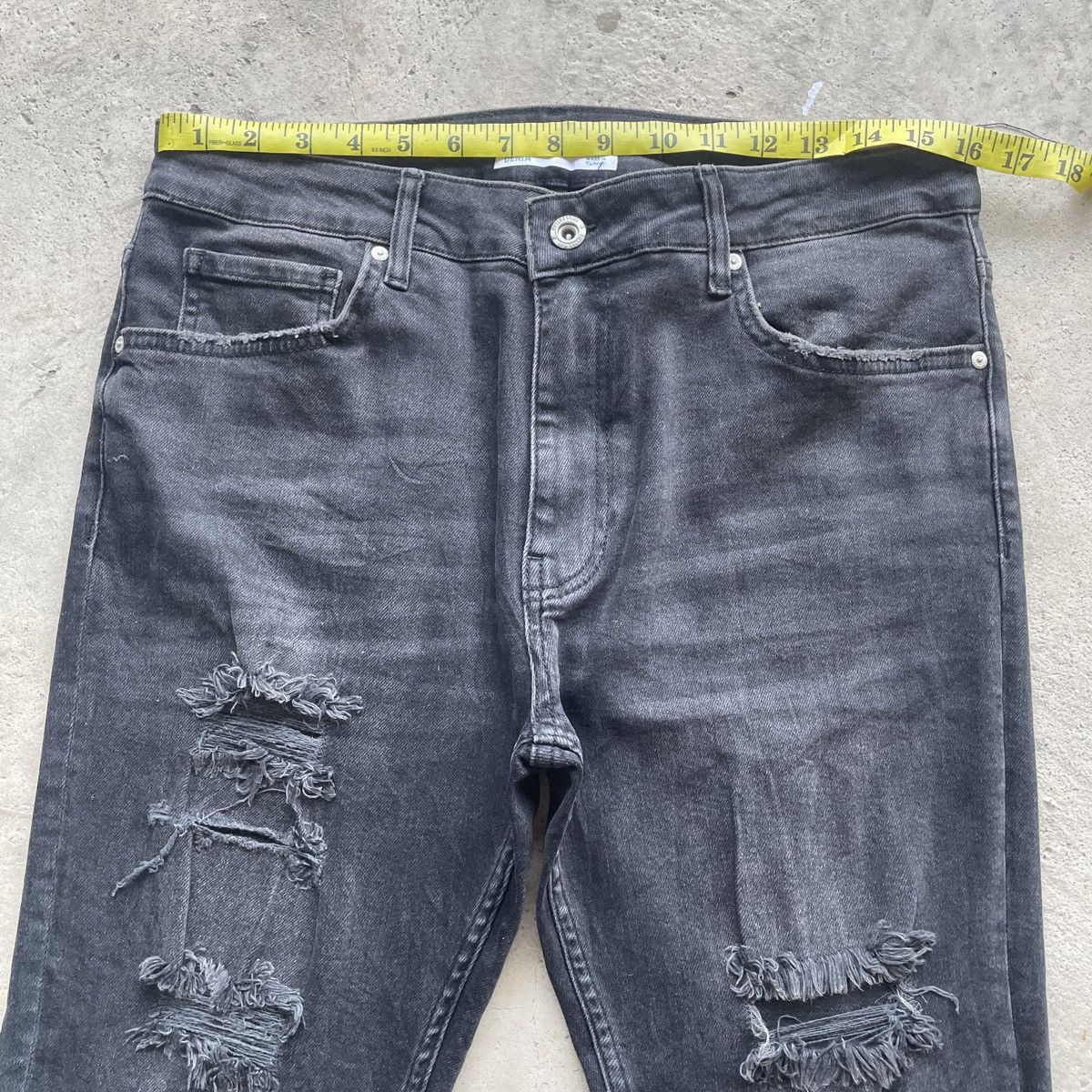Japanese Brand Vintage Bershka Distressed Like Amiri Black Jeans Pants W32 Size US 32 / EU 48 - 5 Thumbnail