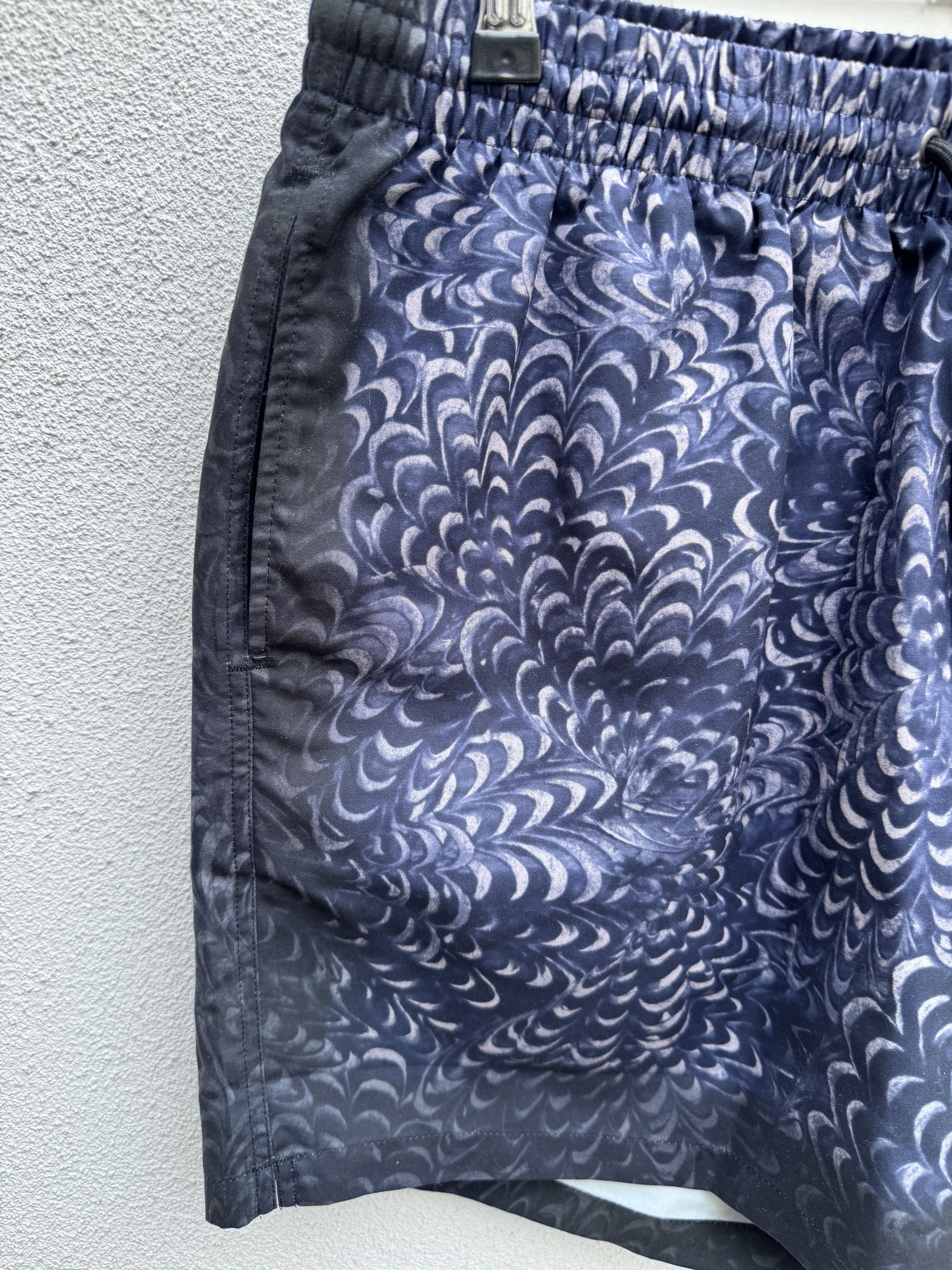 Dries Van Noten Dries van Noten Navy Paste Paper Print Nylon Swim Shorts XL Size US 34 / EU 50 - 5 Thumbnail