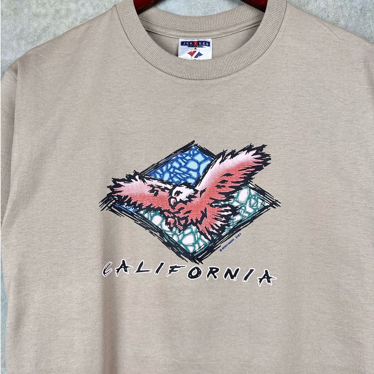 Jerzees × Vintage Vintage 90s California State T Shirt Sz L Tan Souvenir Size L / US 10 / IT 46 - 4 Thumbnail