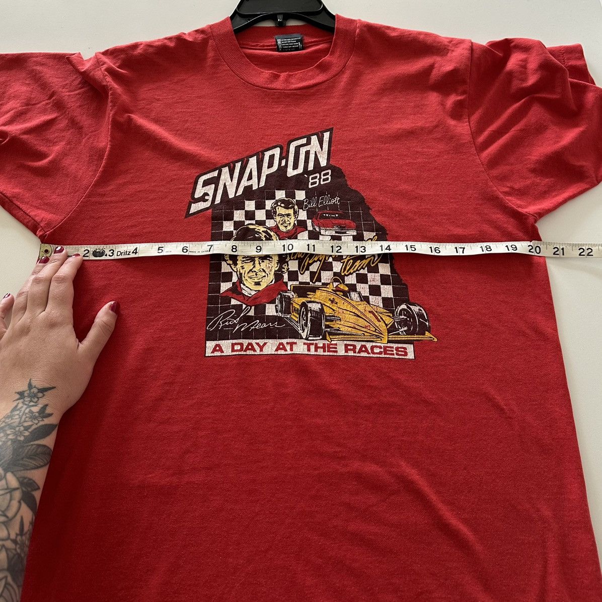 Other Vintage 80s Snap On Wild Bill Elliott NASCAR Red T Shirt Size US L / EU 52-54 / 3 - 3 Thumbnail