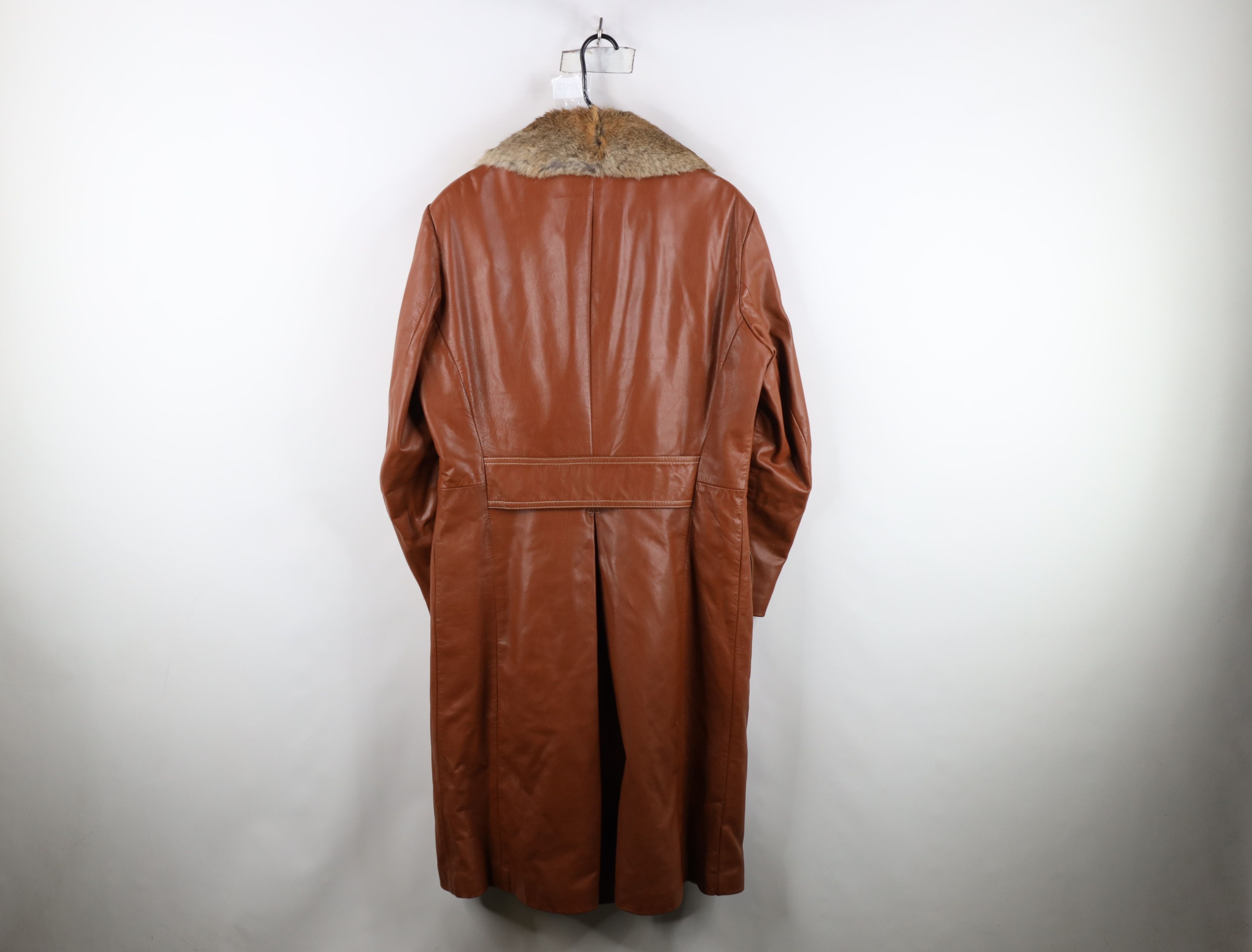 Vintage Vintage 60s 70s Streetwear Trim Leather Trench Coat Jacket Size US XL / EU 56 / 4 - 13 Thumbnail