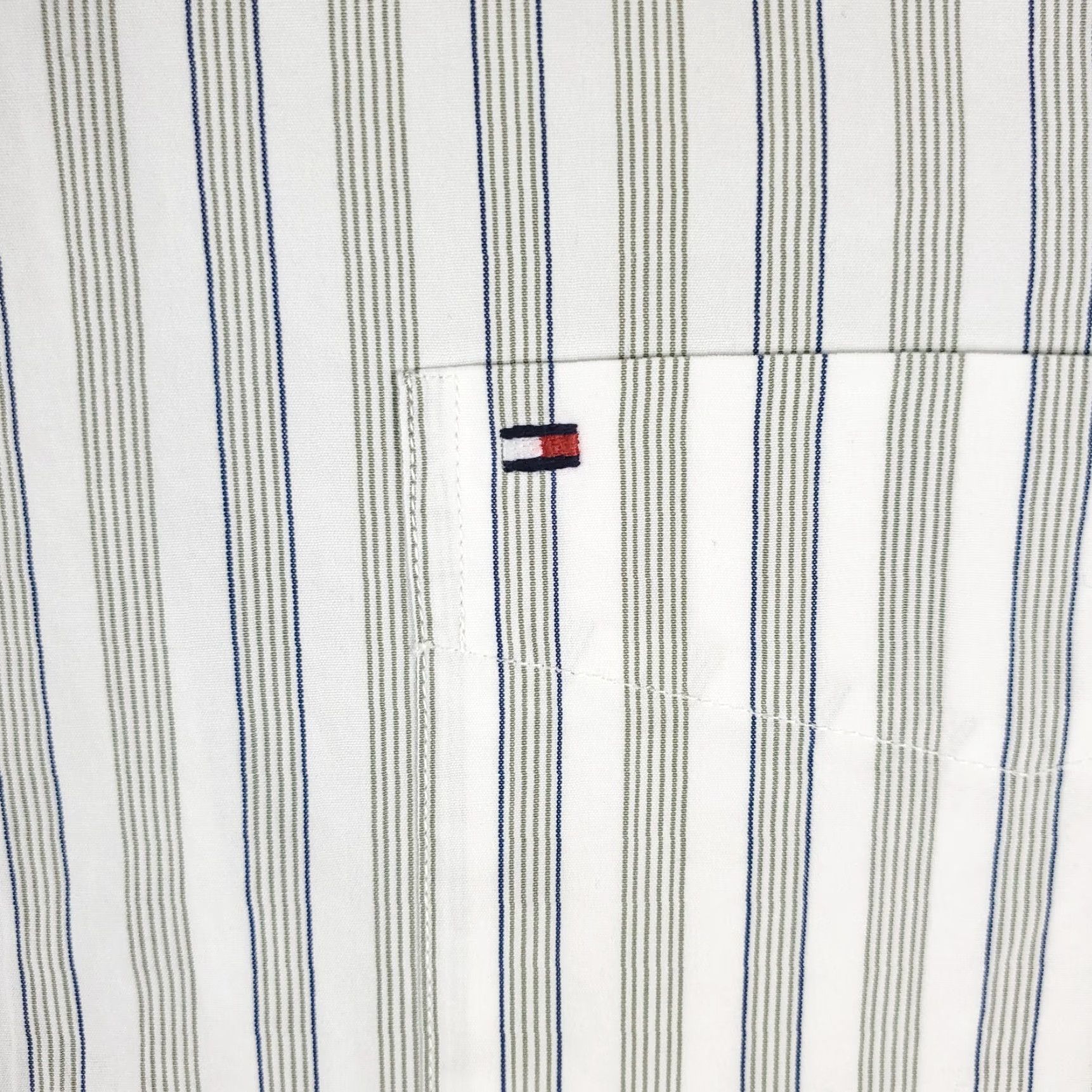 Tommy Hilfiger VINTAGE Tommy Hilfiger Shirt Mens 2XL Beige Striped Button-Up Long Sleeve Casual Formal Modern Preppy Mens Size US XXL / EU 58 / 5 - 2 Thumbnail