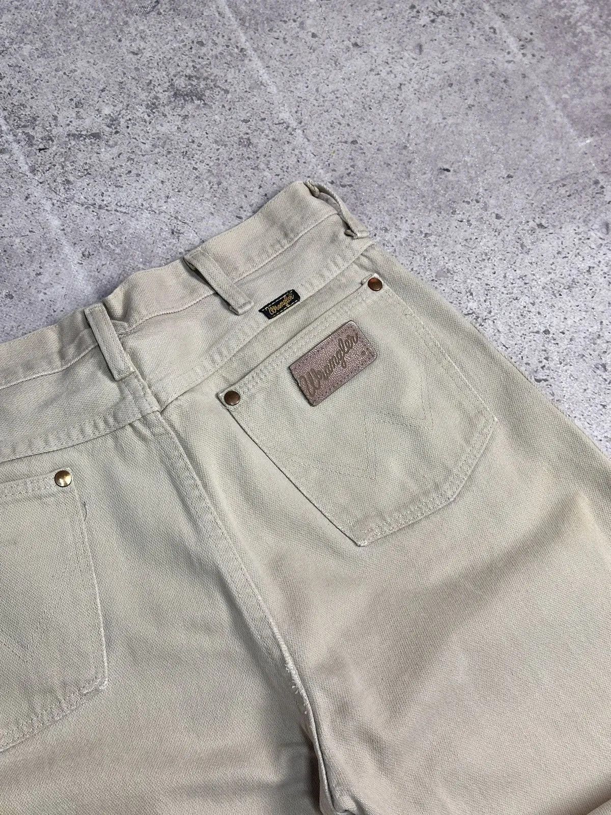Guidi Wrangler Vintage USA 80s Beige Denim Pants Straight Fit 32 Size US 32 / EU 48 - 11 Thumbnail
