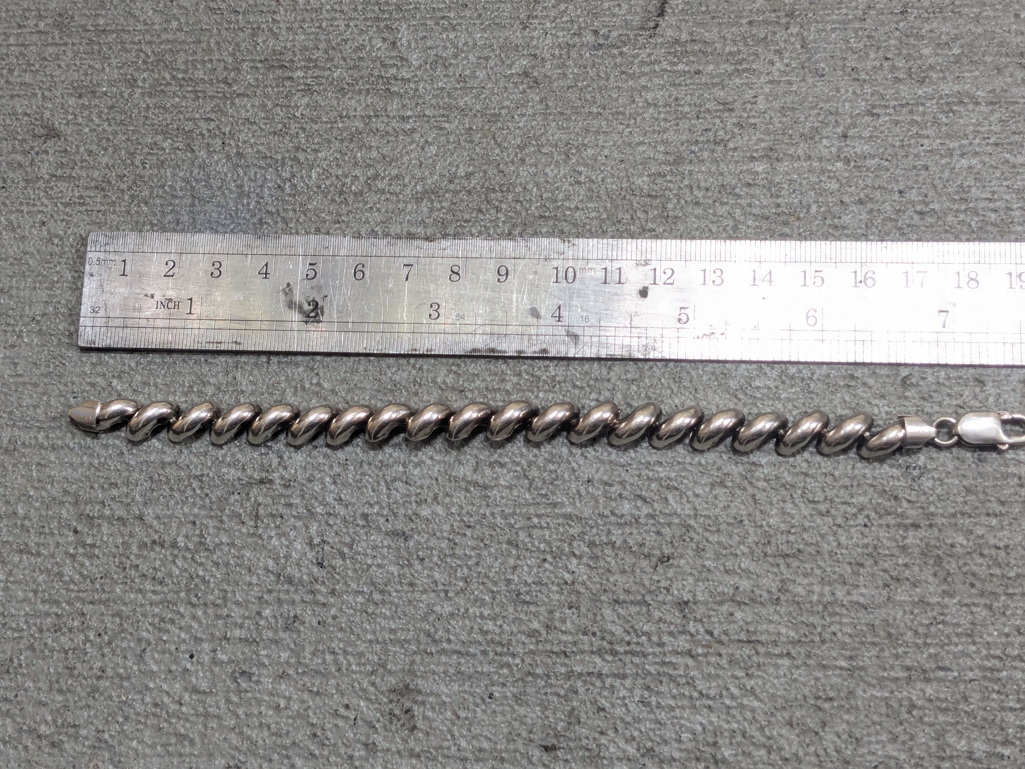 Sterling Silver Vintage Sterling Silver Bracelet San Marco Marcaroni Italy Size ONE SIZE - 12 Thumbnail