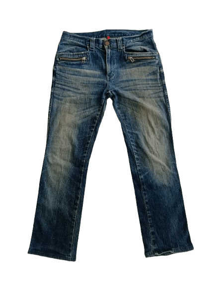 Uniqlo UNIQLO Blue Denim Zipper Pocket Japanese Brand Size US 33 - 1 Thumbnail