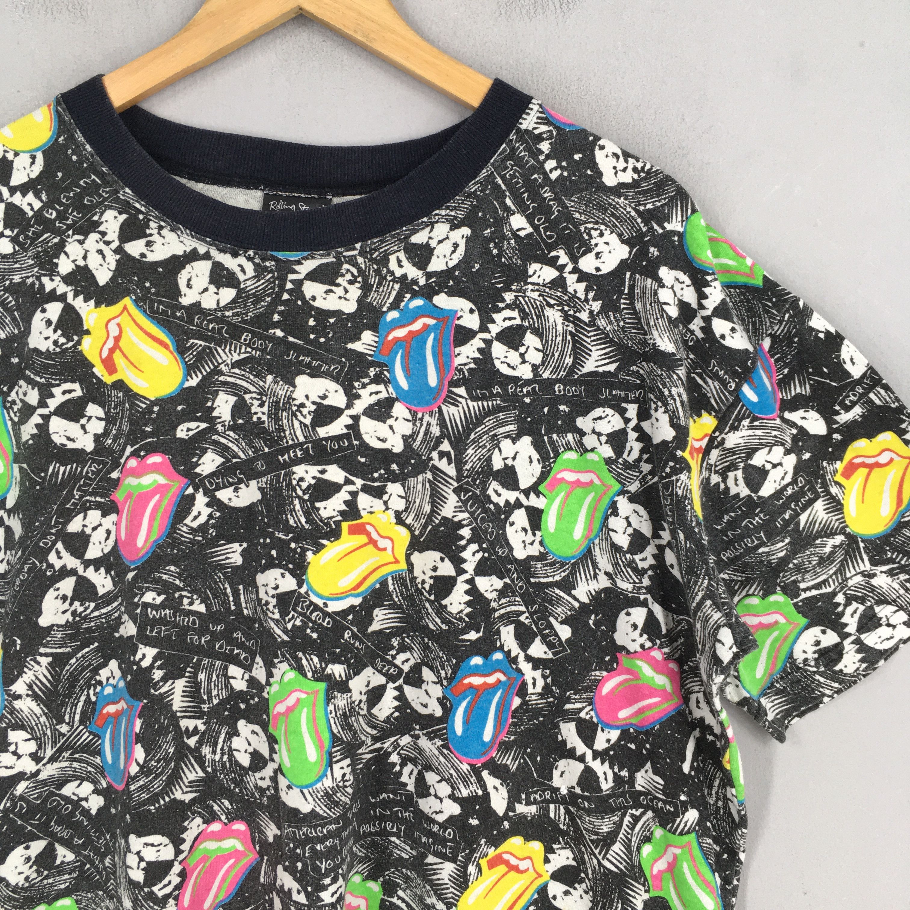 Band Tees × The Rolling Stones × Vintage Vintage 1989 The Rolling Stones Overprinted T shirt Large Size US L / EU 52-54 / 3 - 2 Thumbnail