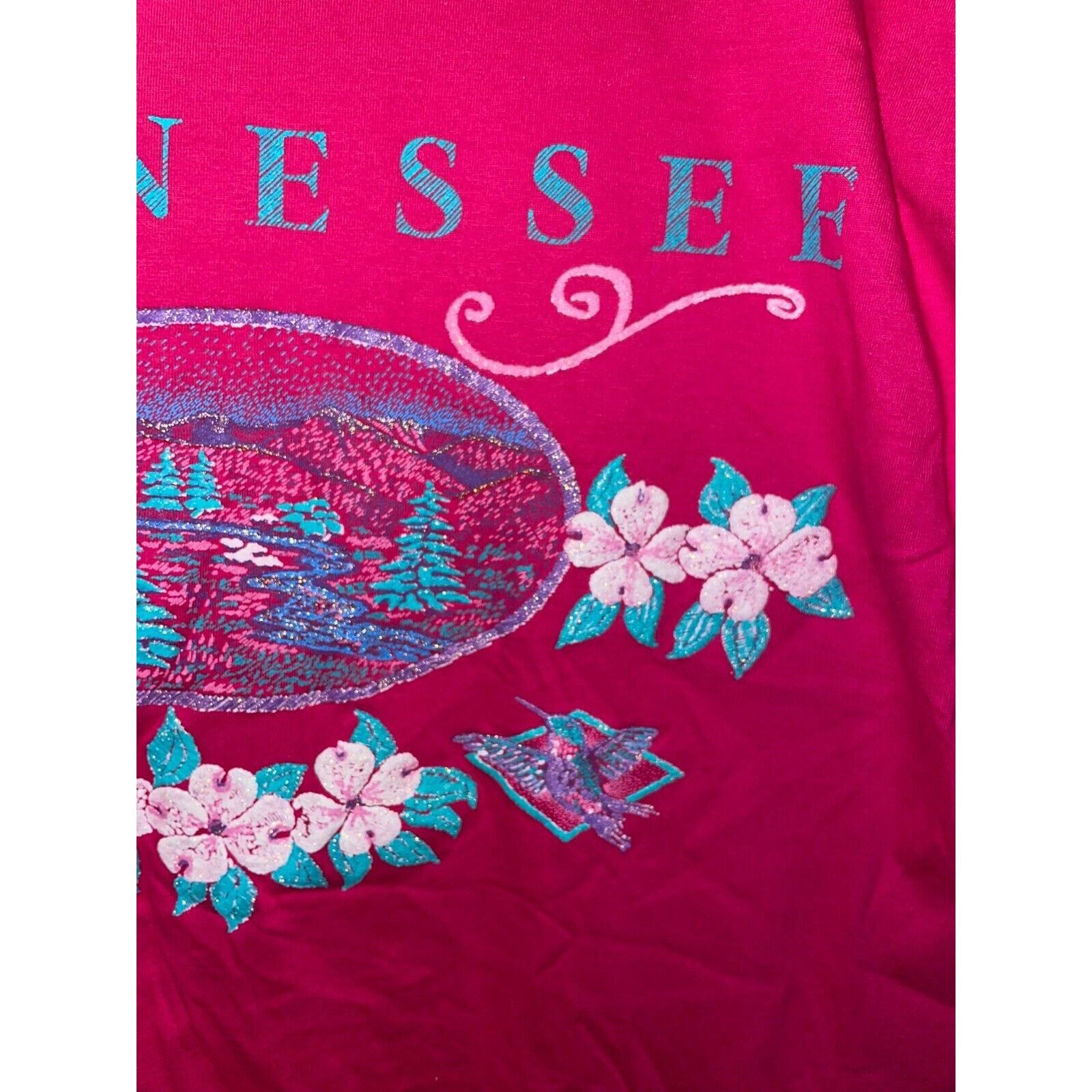 Jerzees Vintage Tennessee Shirt Forest Pink Nature TN Tee VTG L 90s Size US L / EU 52-54 / 3 - 5 Thumbnail