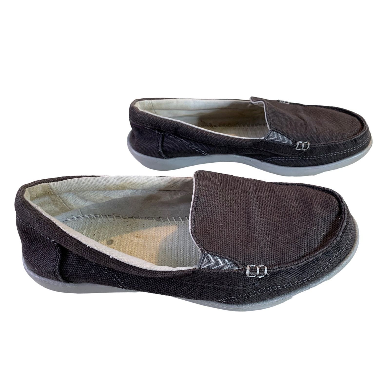 Crocs Crocs Canvas Slip on Boat Shoes Loafers Black Women's size 6 Size US 6 / IT 36 - 3 Thumbnail