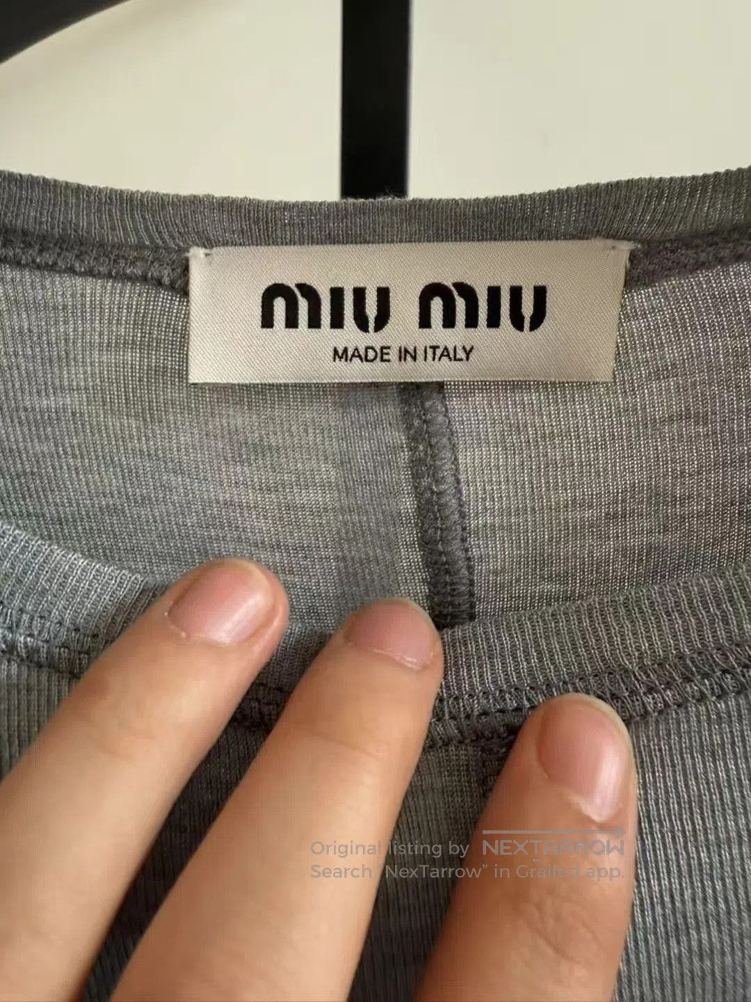 Miu Miu Miumiu Gray Silk Logo Long. Size S / US 4 / IT 40 - 3 Thumbnail