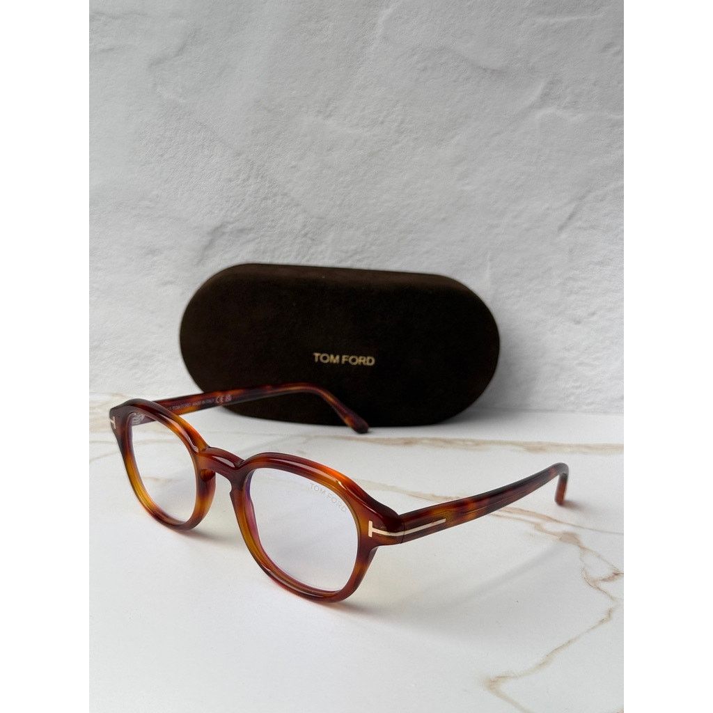 Tom Ford NEW Tom Ford FT5871-B Bluelight Frames in Havana Brown Size ONE SIZE - 4 Thumbnail