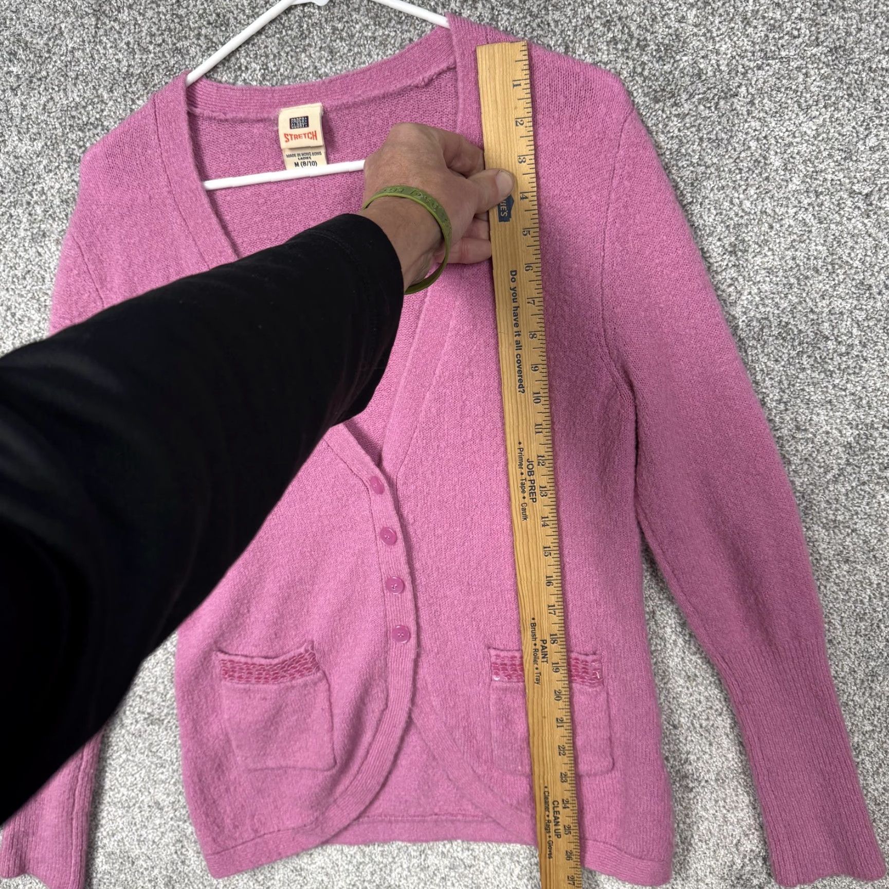 Faded Glory VINTAGE Faded Glory Cardigan Sweater M Pink Sequin Pockets Cozy Soft Girl Size M / US 6-8 / IT 42-44 - 2 Thumbnail