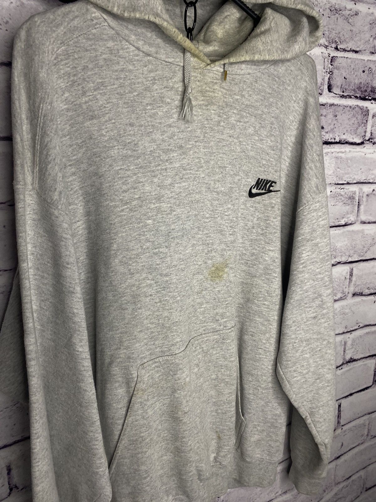 Nike Men's rare blanc hoodie Nike gray streetwear vintage Size US L / EU 52-54 / 3 - 2 Thumbnail