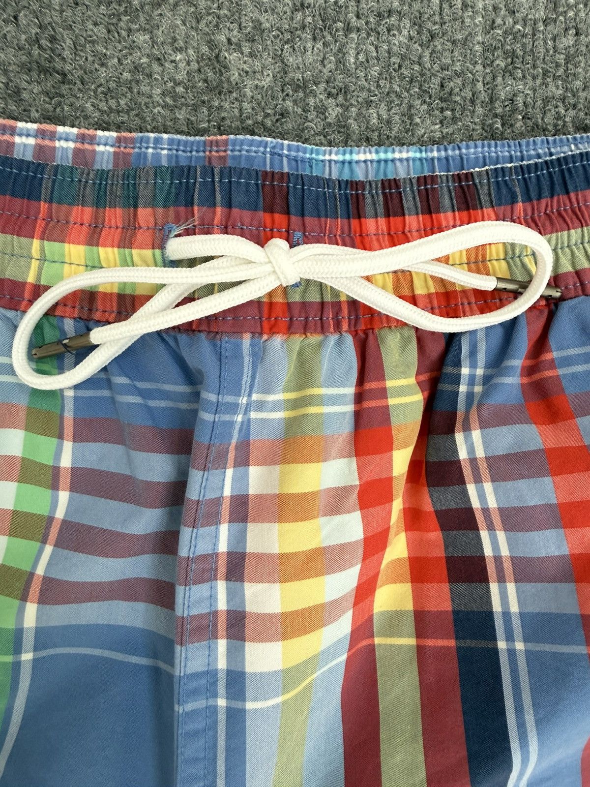 Polo Ralph Lauren Vintage Polo Ralph Lauren Plaid Swim Trunks Blue M Size US 33 - 4 Thumbnail