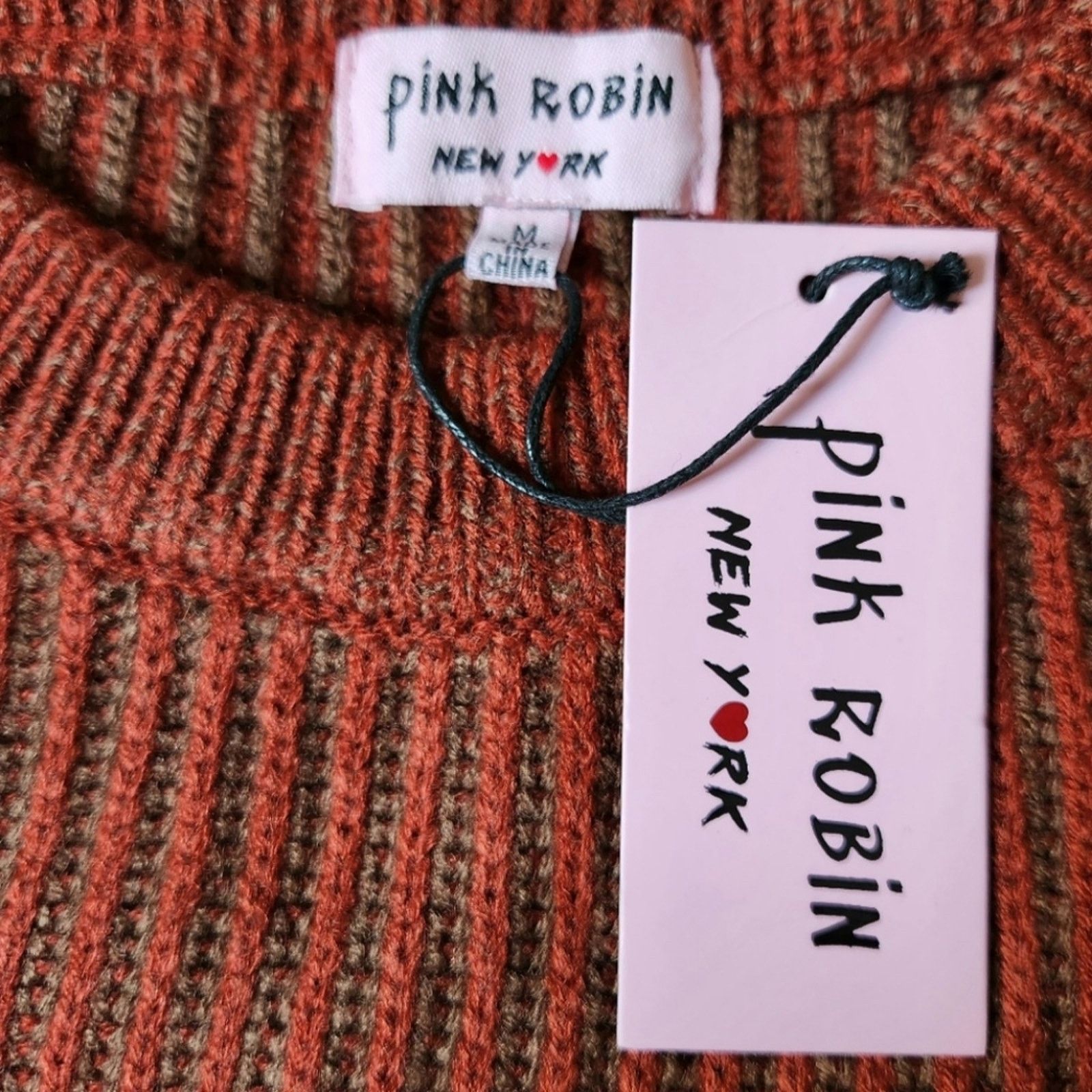 Other PINK ROBIN ☆ RUST & BROWN ☆ RIBBED ☆ CREW SWEATER ☆ M ☆ NWT Size M / US 6-8 / IT 42-44 - 9 Thumbnail