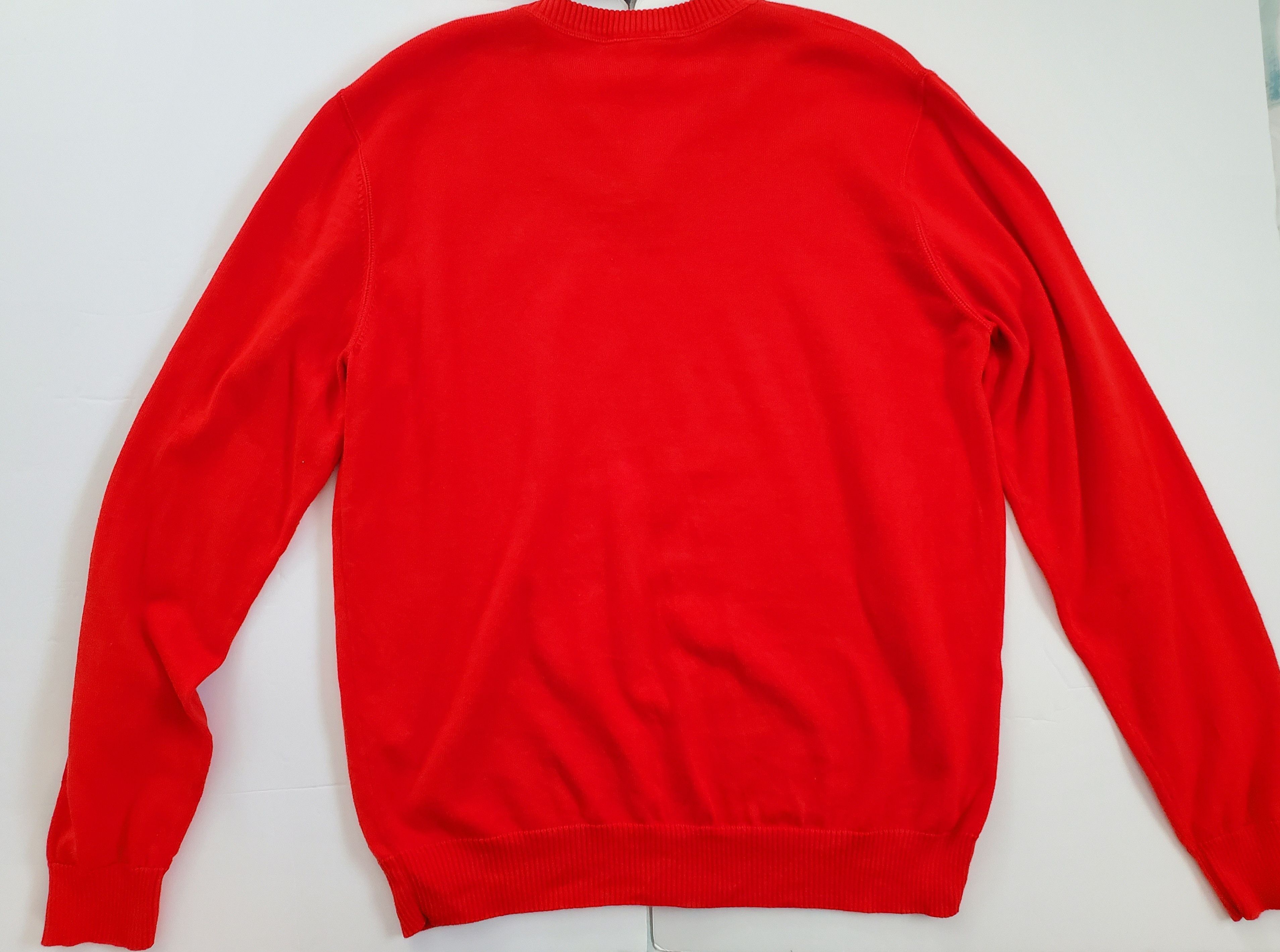 Lacoste Lacoste Pullover Red V Neck Sweater 100% Cotton Style F5178 Size US L / EU 52-54 / 3 - 3 Thumbnail