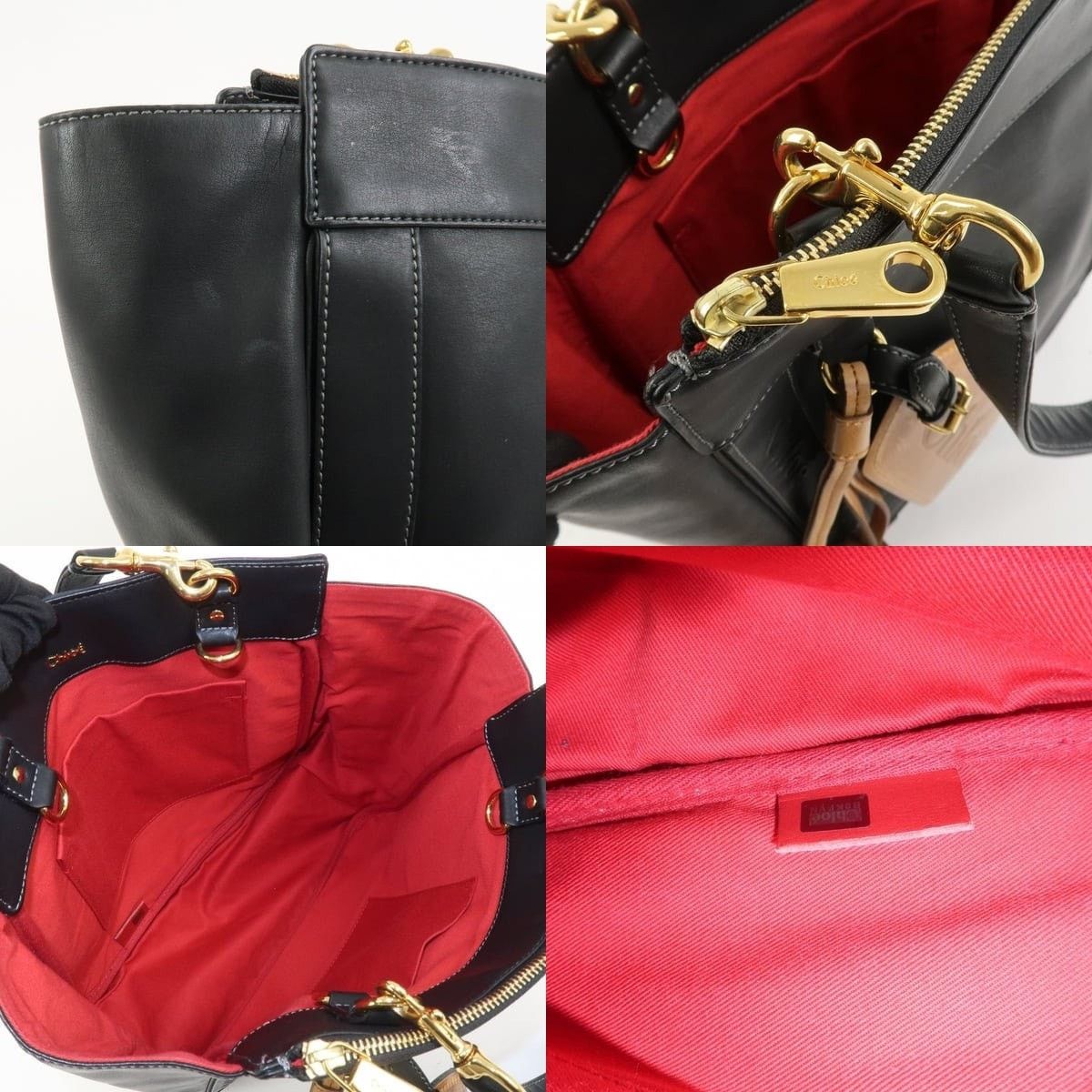 Chloe Chloe Eden Leather Tote Black Size ONE SIZE - 7 Thumbnail