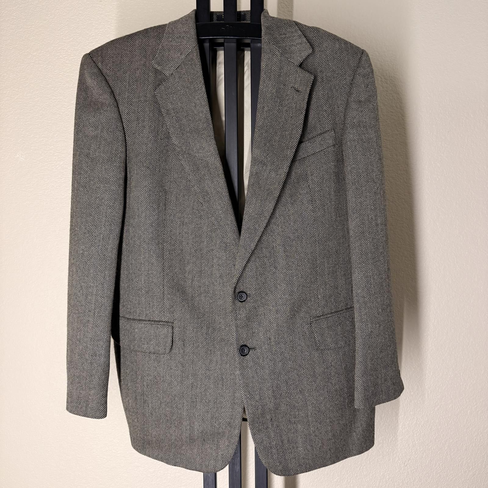 Vintage Oscar de la Renta 44L Wool Tweed Sport Coat