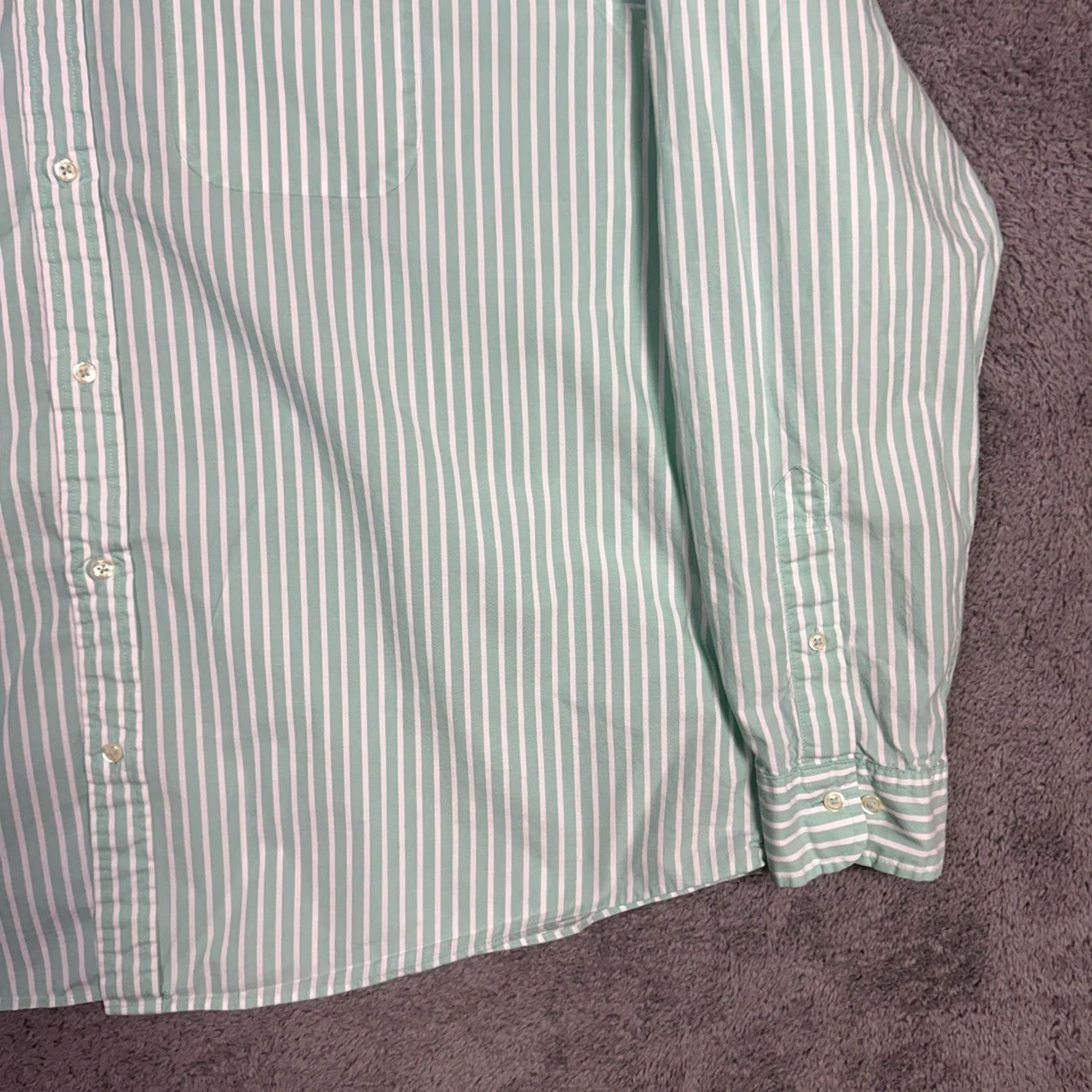 Brooks Brothers Brooks Brothers Shirt Mens 2XL 1818 Mint Stripe Logo Long Sleeve Preppy - Size 2XL Size US XXL / EU 58 / 5 - 5 Thumbnail