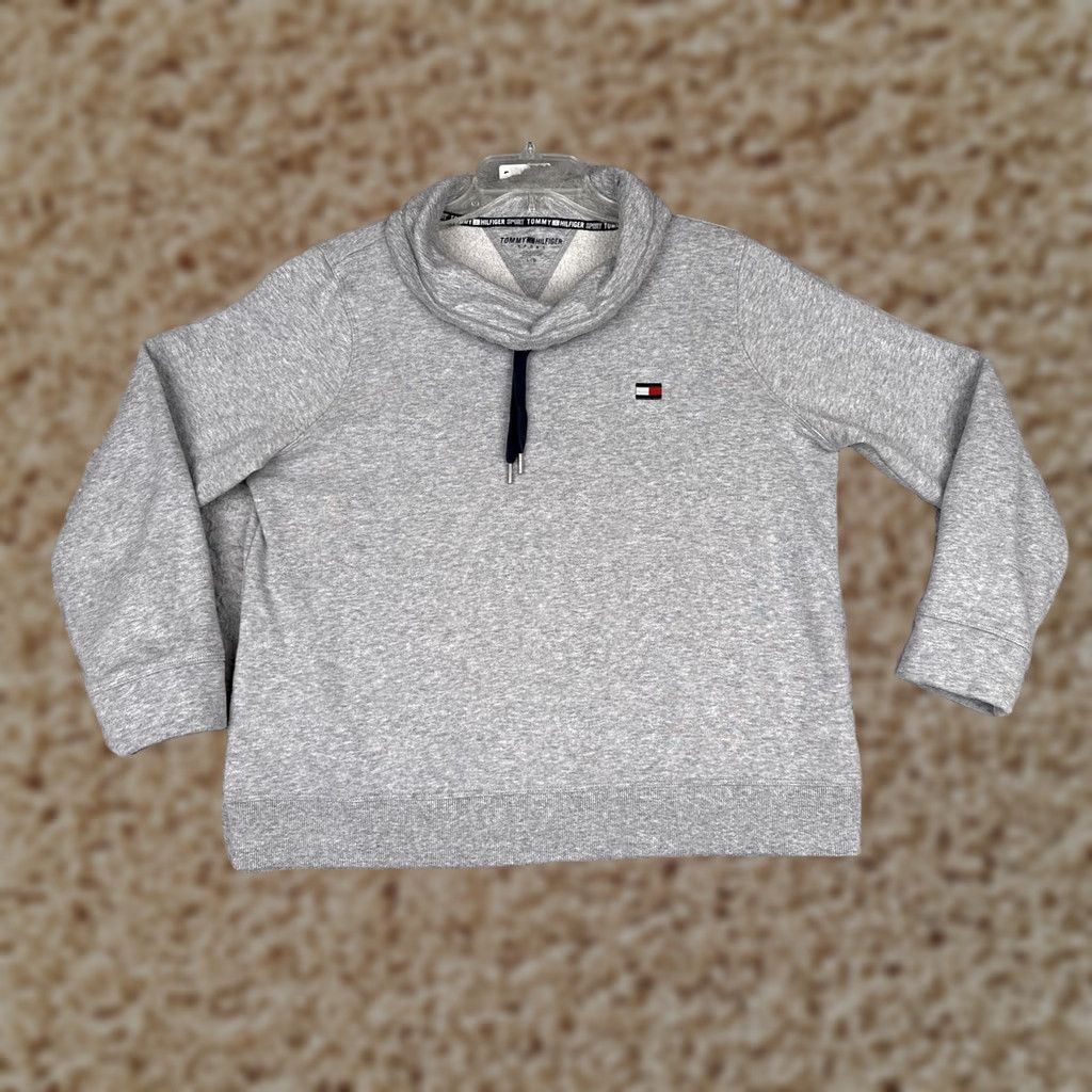 Tommy Hilfiger Tommy Hilfiger Sport Sweater Womens L Gray Cowl Neck Jersey Pullover Top Size L / US 10 / IT 46 - 1 Thumbnail