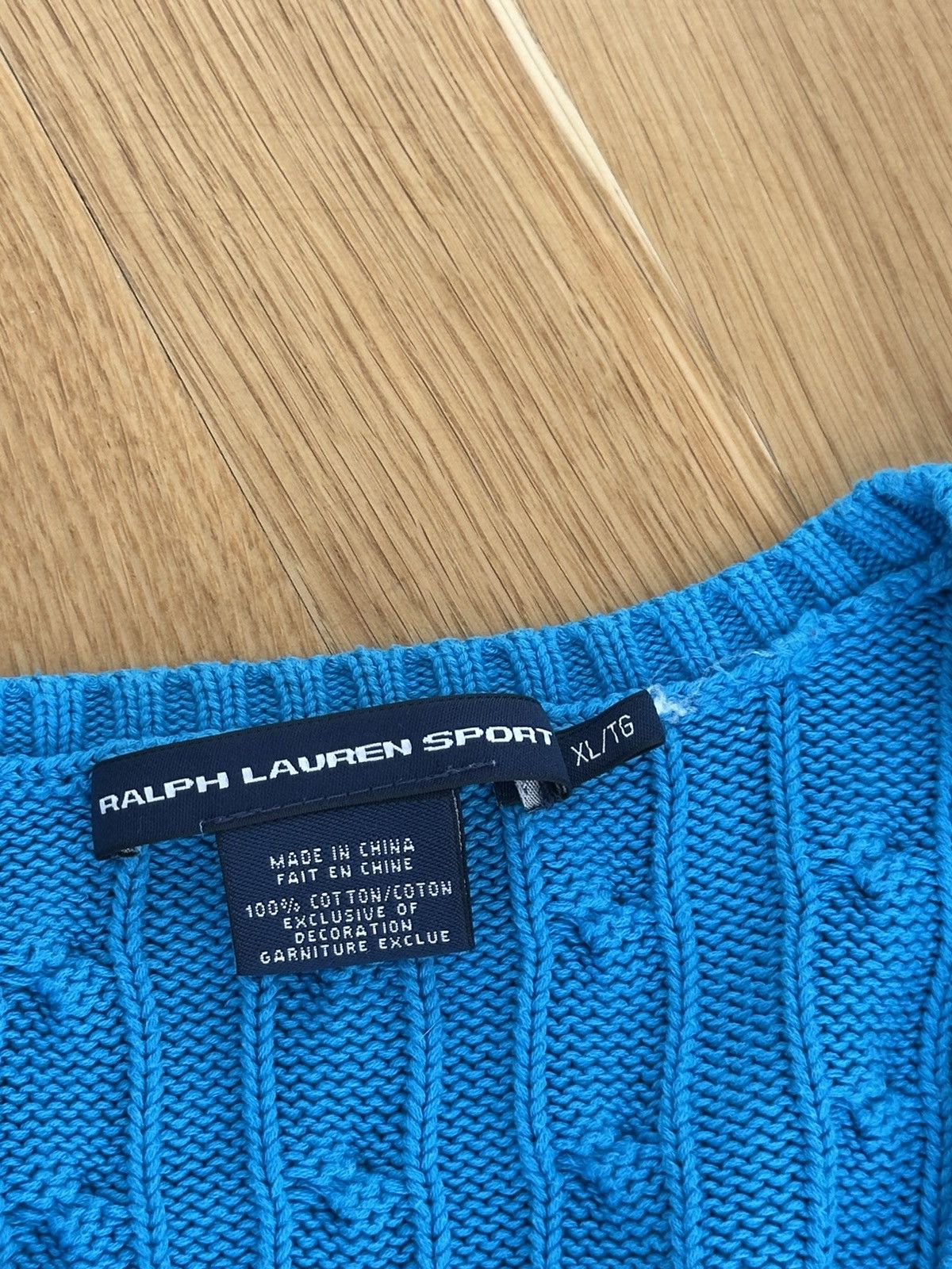 Polo Ralph Lauren Vintage Polo Ralph Lauren Cable Knit Sweater Logo Blue Size XL / US 12-14 / IT 48-50 - 9 Thumbnail