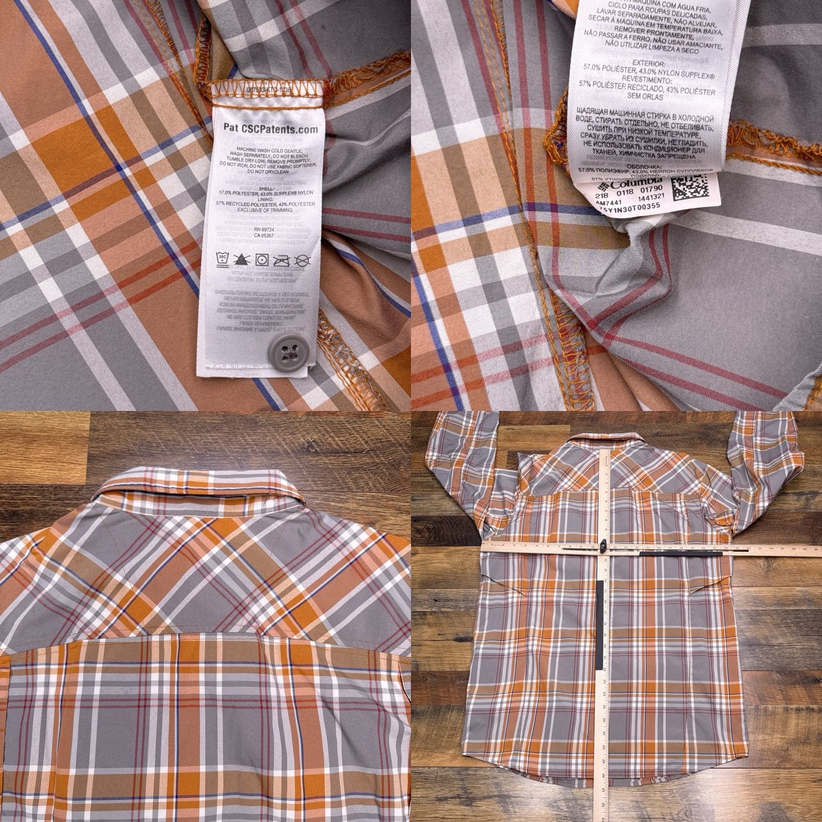 Vintage Columbia Omni Shade Shirt Mens XL Orange Plaid Button-Up Size US XL / EU 56 / 4 - 8 Thumbnail