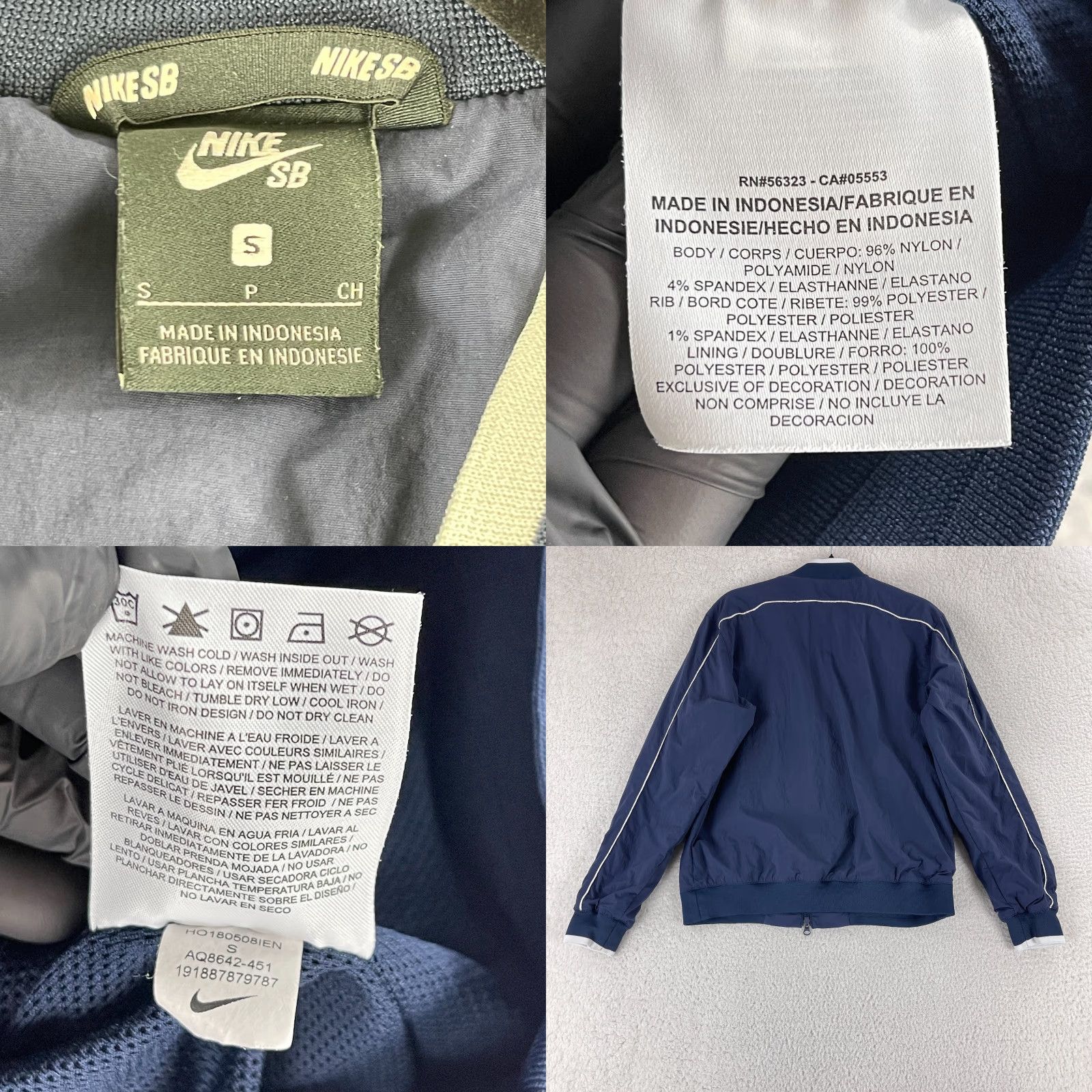 Nike Nike SB Jacket Mens Small Blue Long Sleeve Full Zip Skate Board Logo White Trim Size US S / EU 44-46 / 1 - 8 Thumbnail