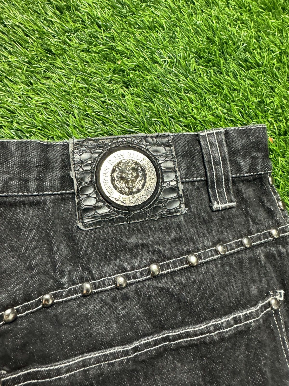 JNCO RAW BLUE - side stud baggy jeans Size US 33 - 18 Thumbnail