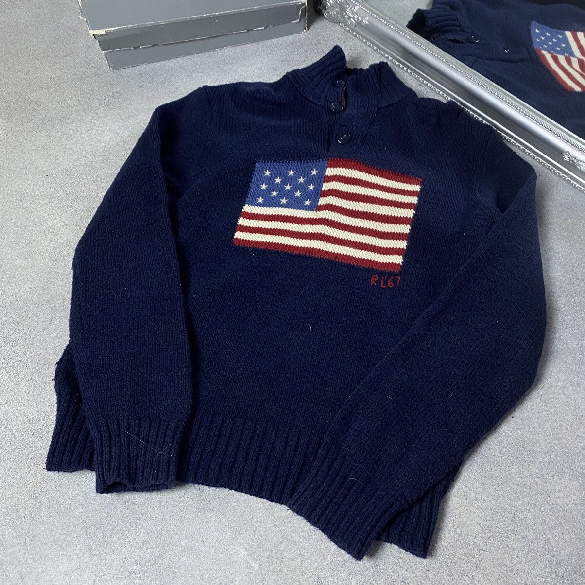 Polo Ralph Lauren Vintage Polo Ralph Lauren USA Flag 1/4 Zip Sweater Size US L / EU 52-54 / 3 - 7 Thumbnail