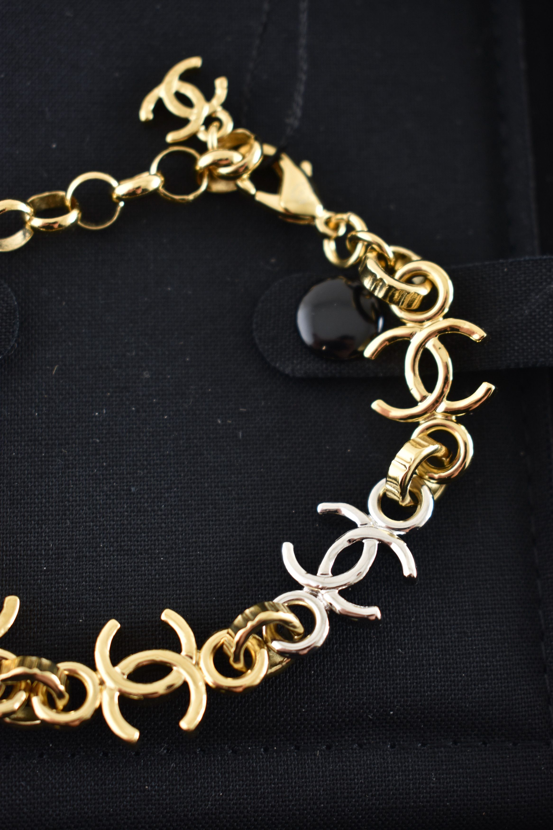 Chanel Chanel 26P Gold Silver CC Logo Link Adjustable Arm Bracelet Size ONE SIZE - 16 Thumbnail