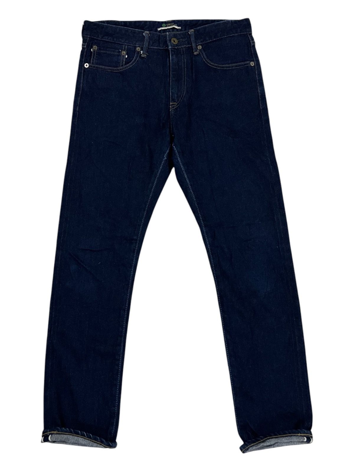Indigo × Japan Blue Jeans × Samurai Jeans JBJ Selvaged 12.5oz "Circle" Stretch Denim Slim Tapered Fit Size US 30 / EU 46 - 5 Thumbnail