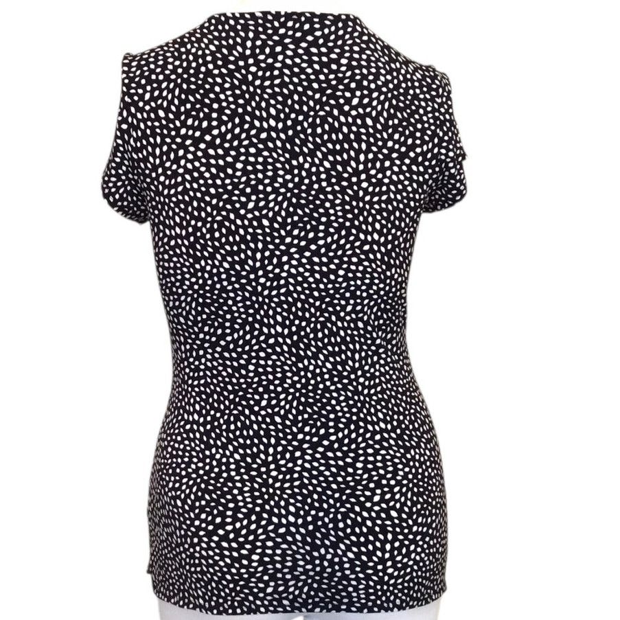 White House Black Market White House Black Market Black White Ruffled Wrap Tunic S Size S / US 4 / IT 40 - 5 Thumbnail