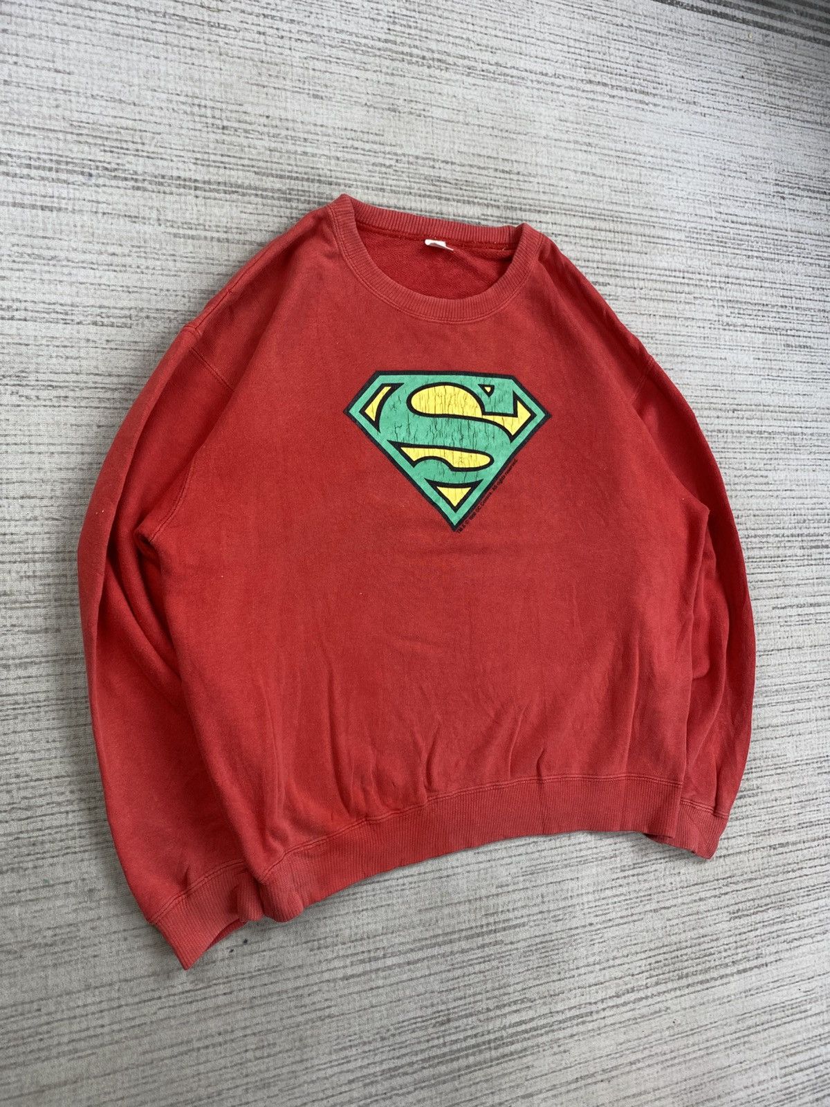 Vintage Vintage 80s Superman Superhero Big Logo Sweatshirt Size US XL / EU 56 / 4 - 3 Thumbnail