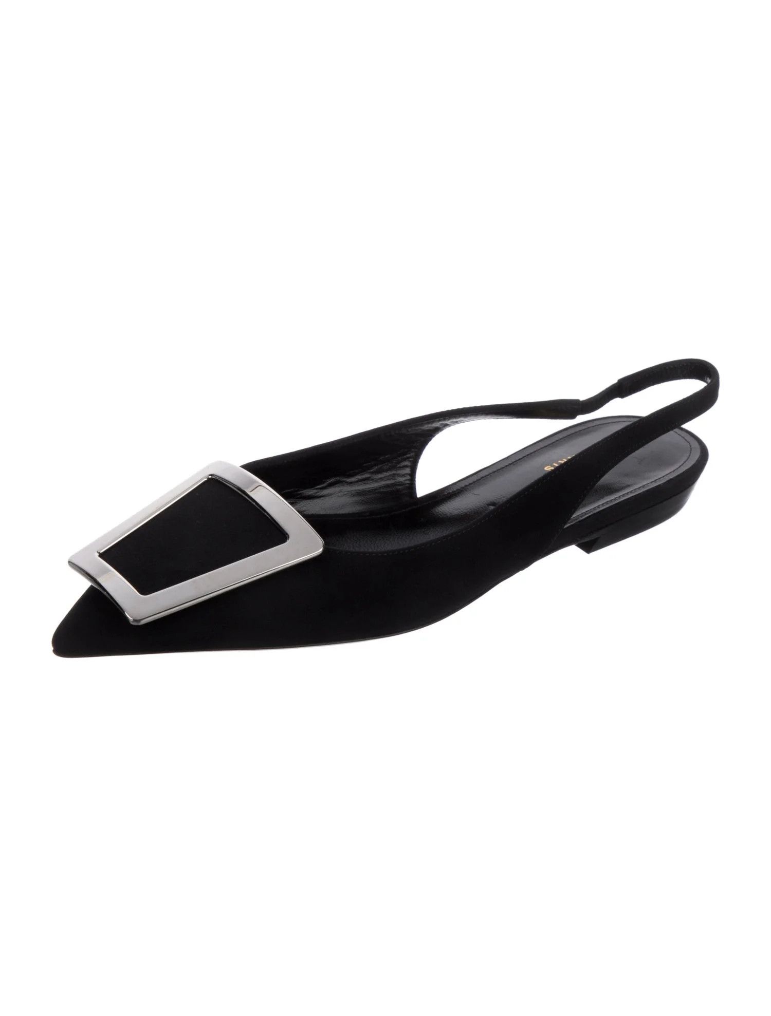Saint Laurent Paris o1tp1o1224 Slingback Flats in Black Size US 5 / IT 35 - 2 Thumbnail