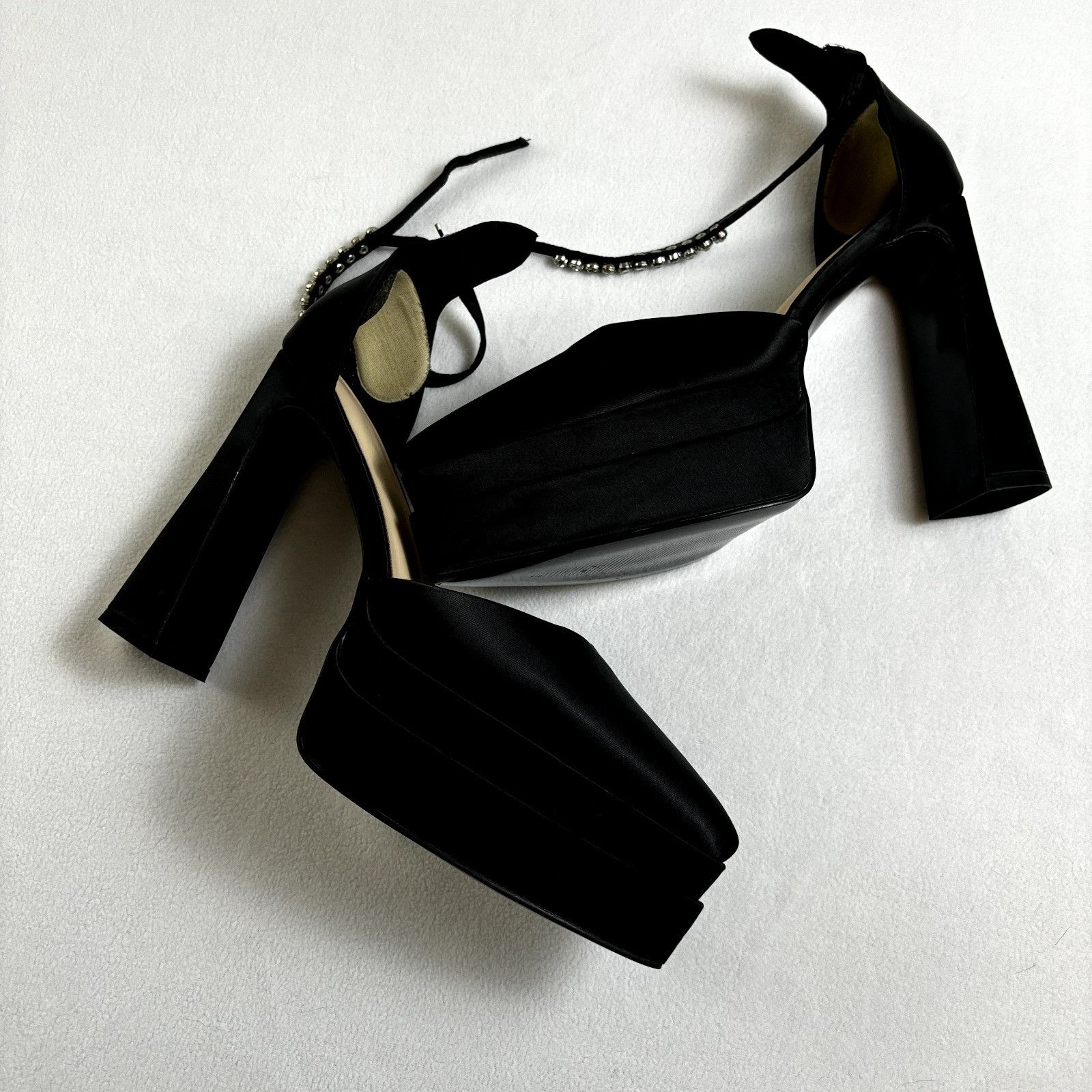 Other Women's Platform Block Heels Shoes Sz US 10 EU 43 Satin Rhin Size US 10 / IT 40 - 1 Thumbnail